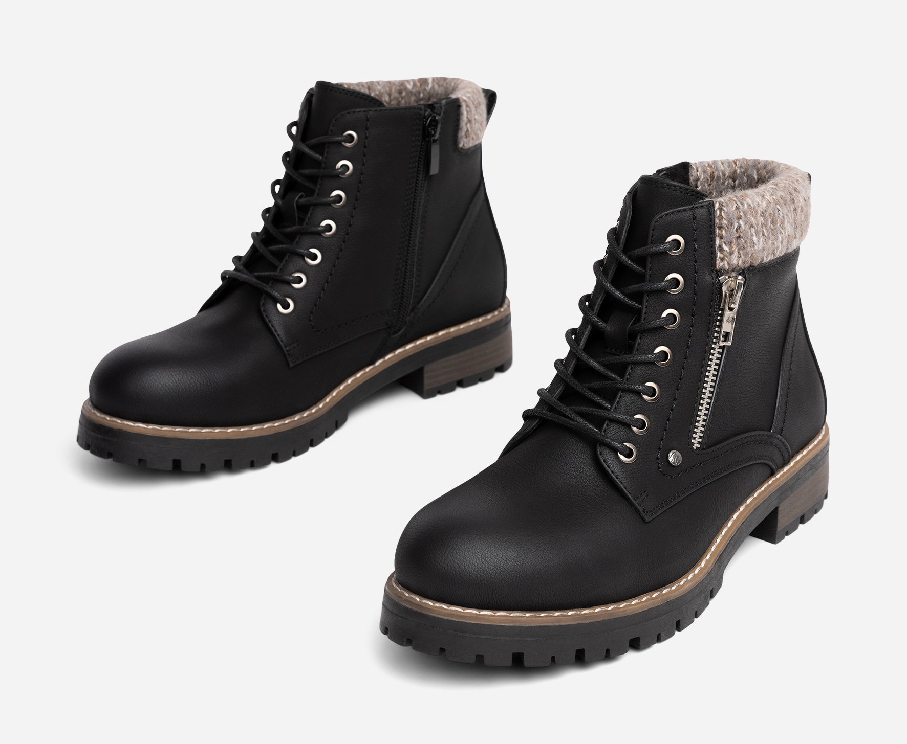 SO ALL, Varmforet skolett med glidelås Sort