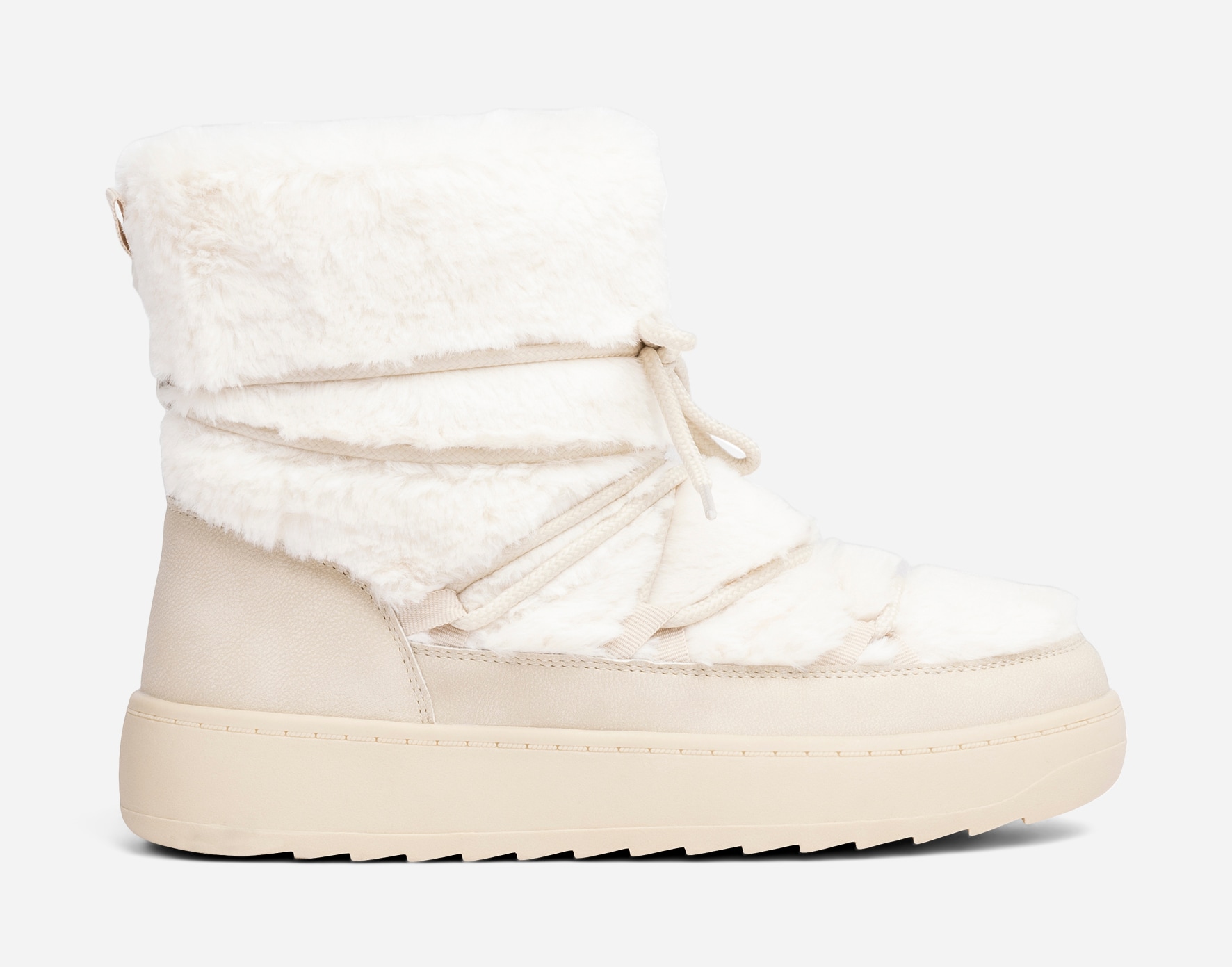 ATTITUDE, Varmforet boots med snøring Hvit