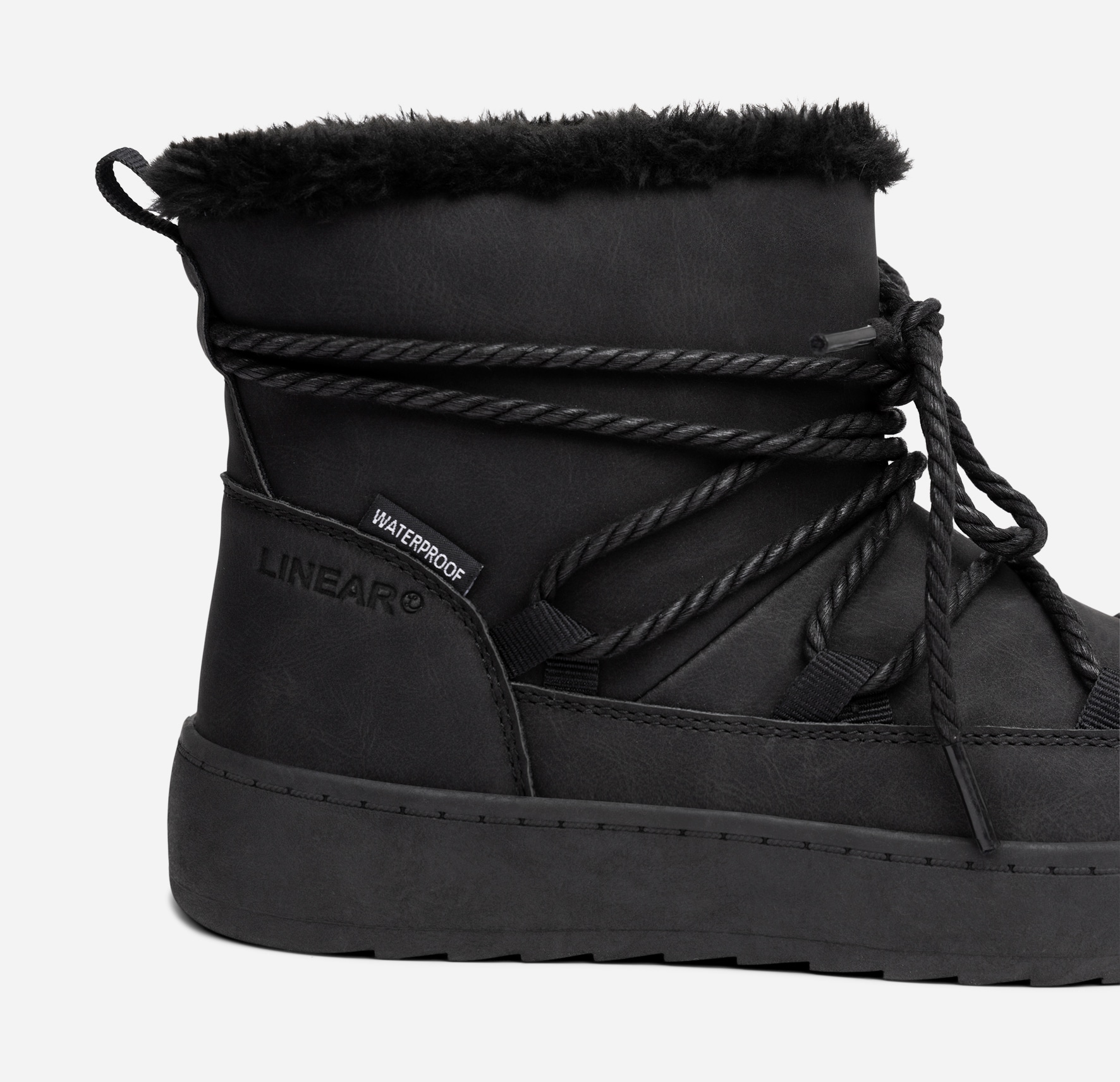 LINEAR, Varmforet boots, waterproof Sort