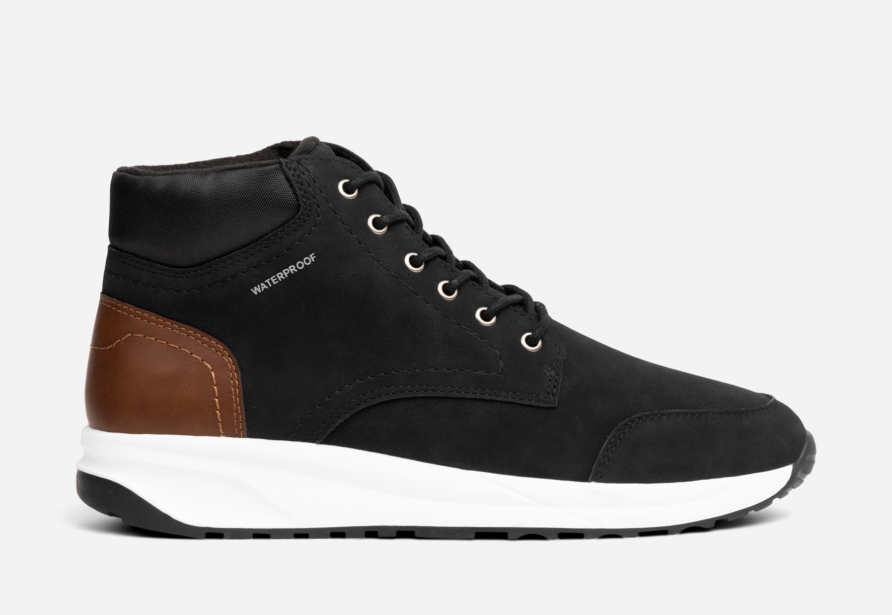 LINEAR, Fleeceforet høy sneakers waterproof Sort