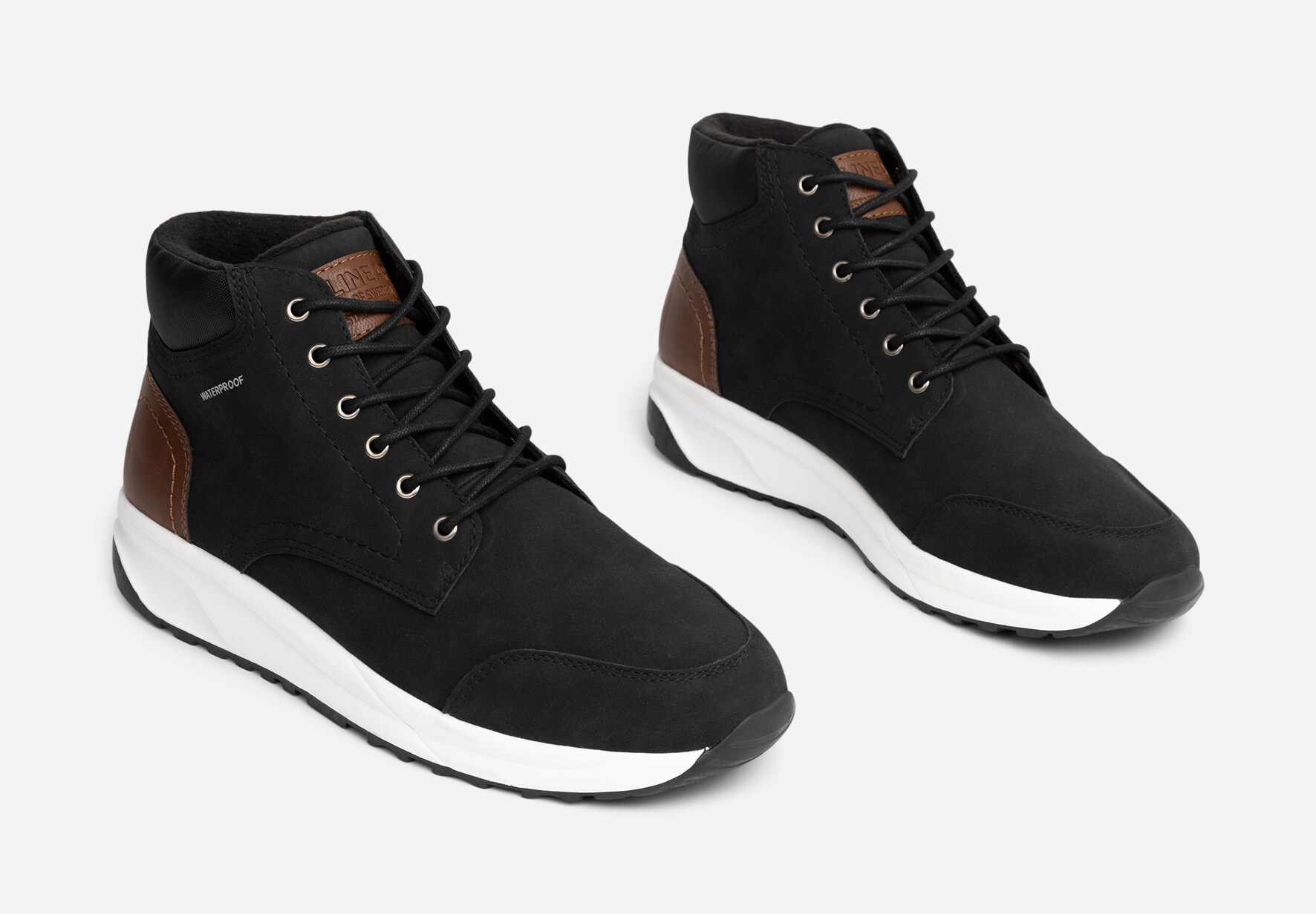 LINEAR, Fleeceforet høy sneakers waterproof Sort