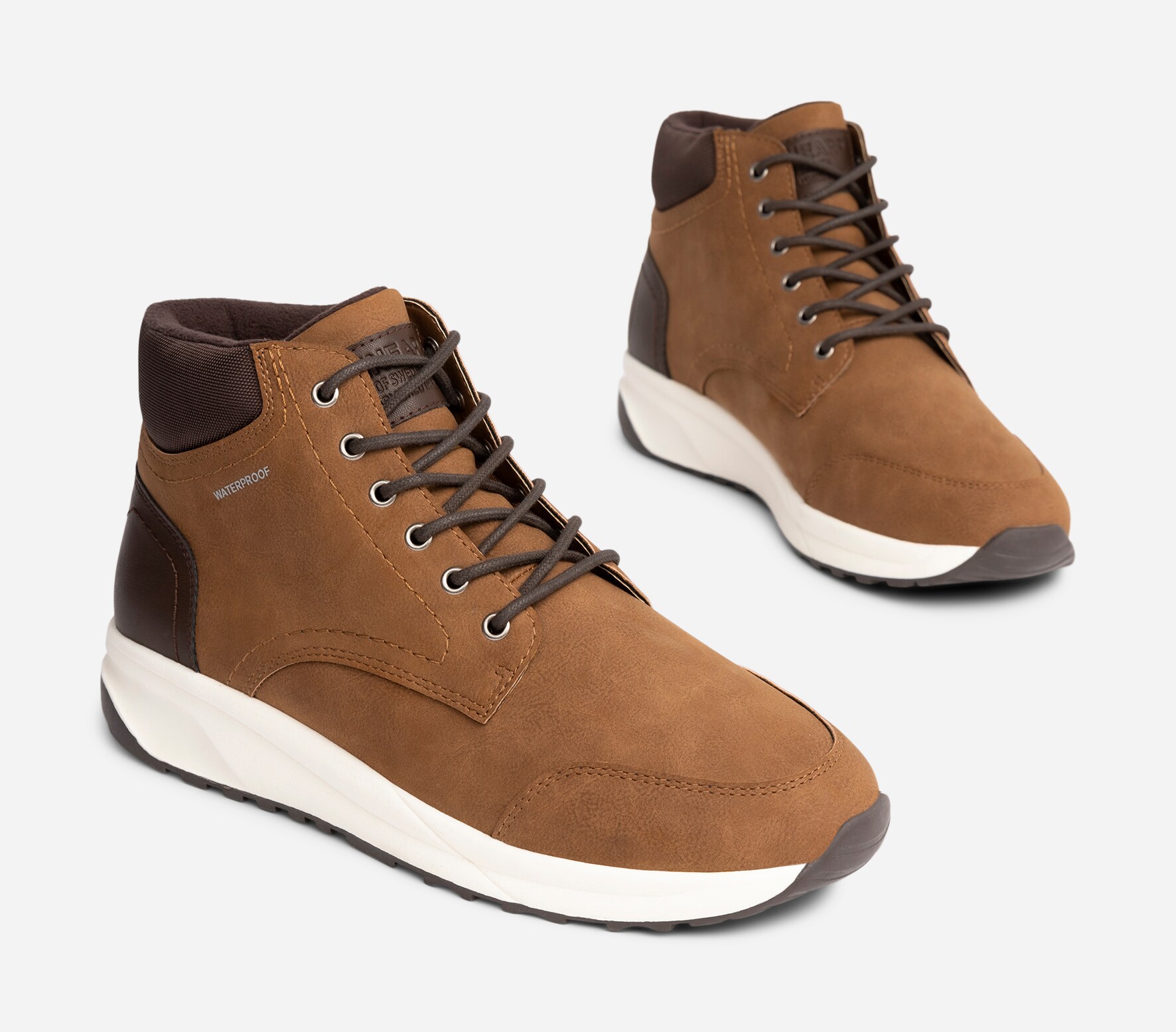 LINEAR, Fleeceforet høy sneakers waterproof Brun
