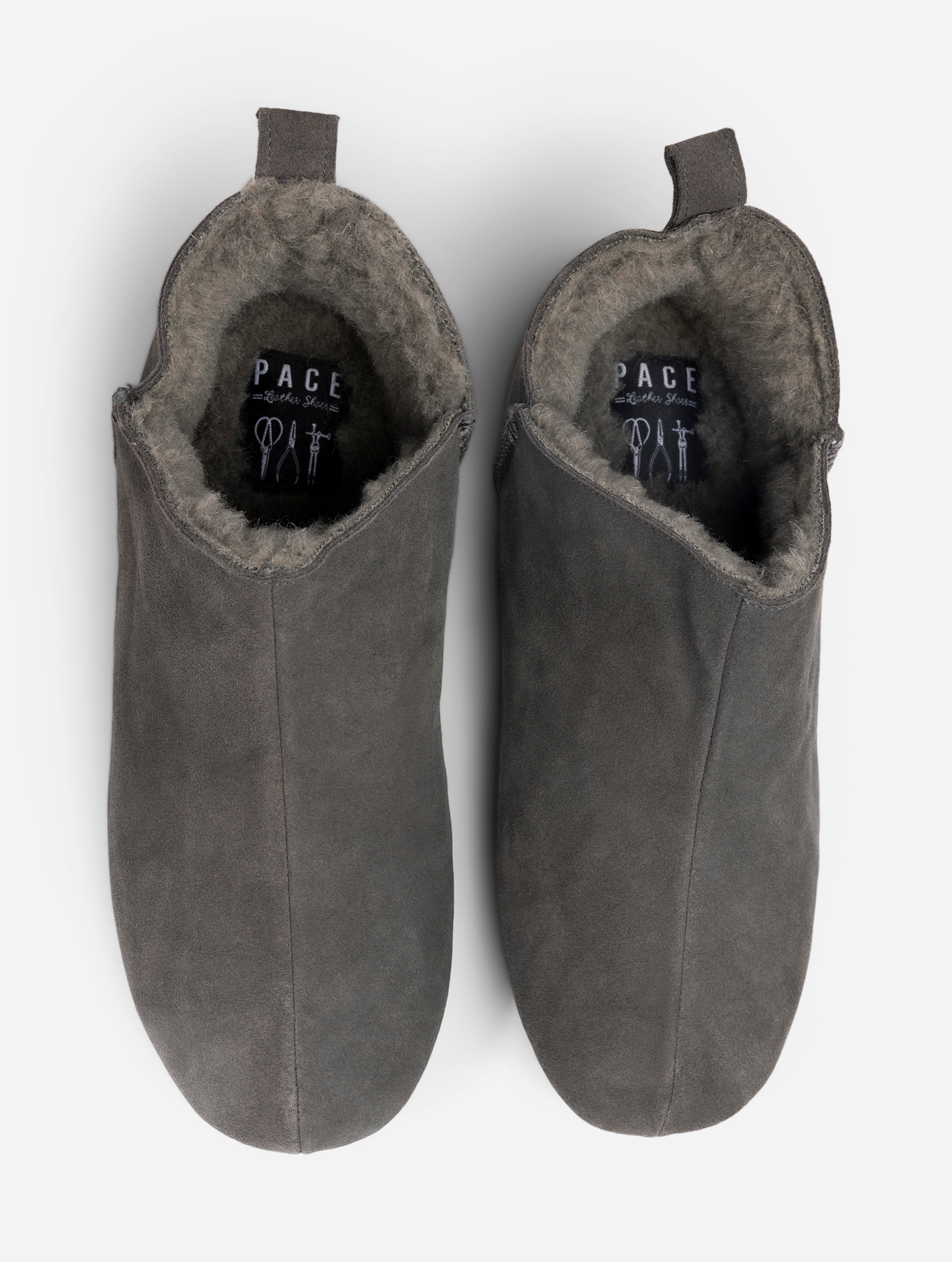 PACE, Skinntøffel Grå