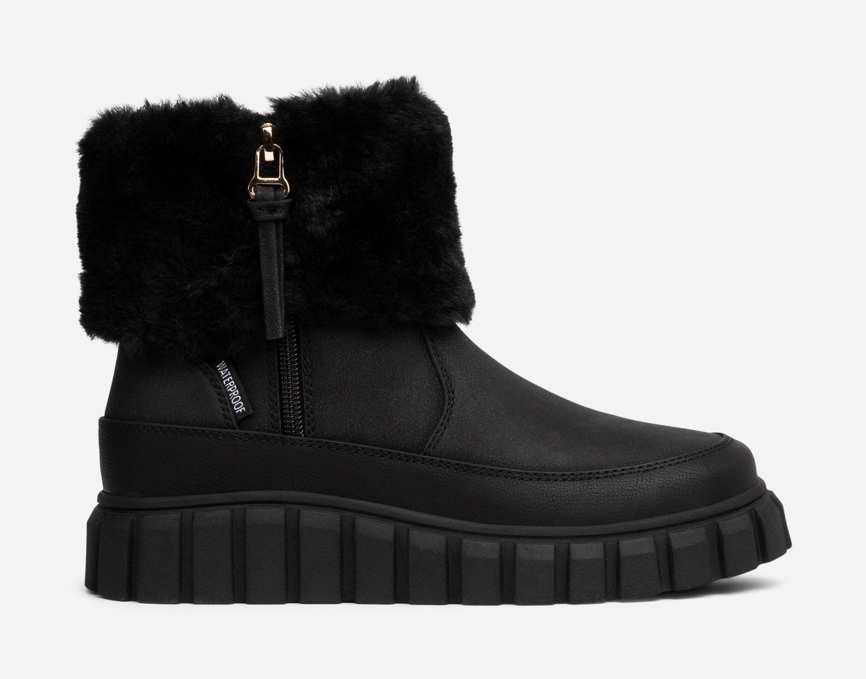 LINEAR, Varmforet boots med glidelås Sort