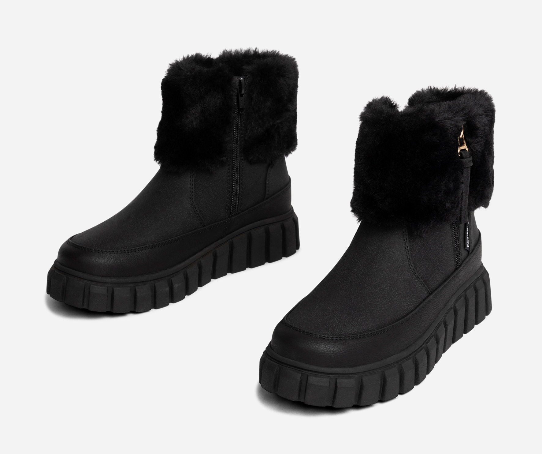 LINEAR, Varmforet boots med glidelås Sort