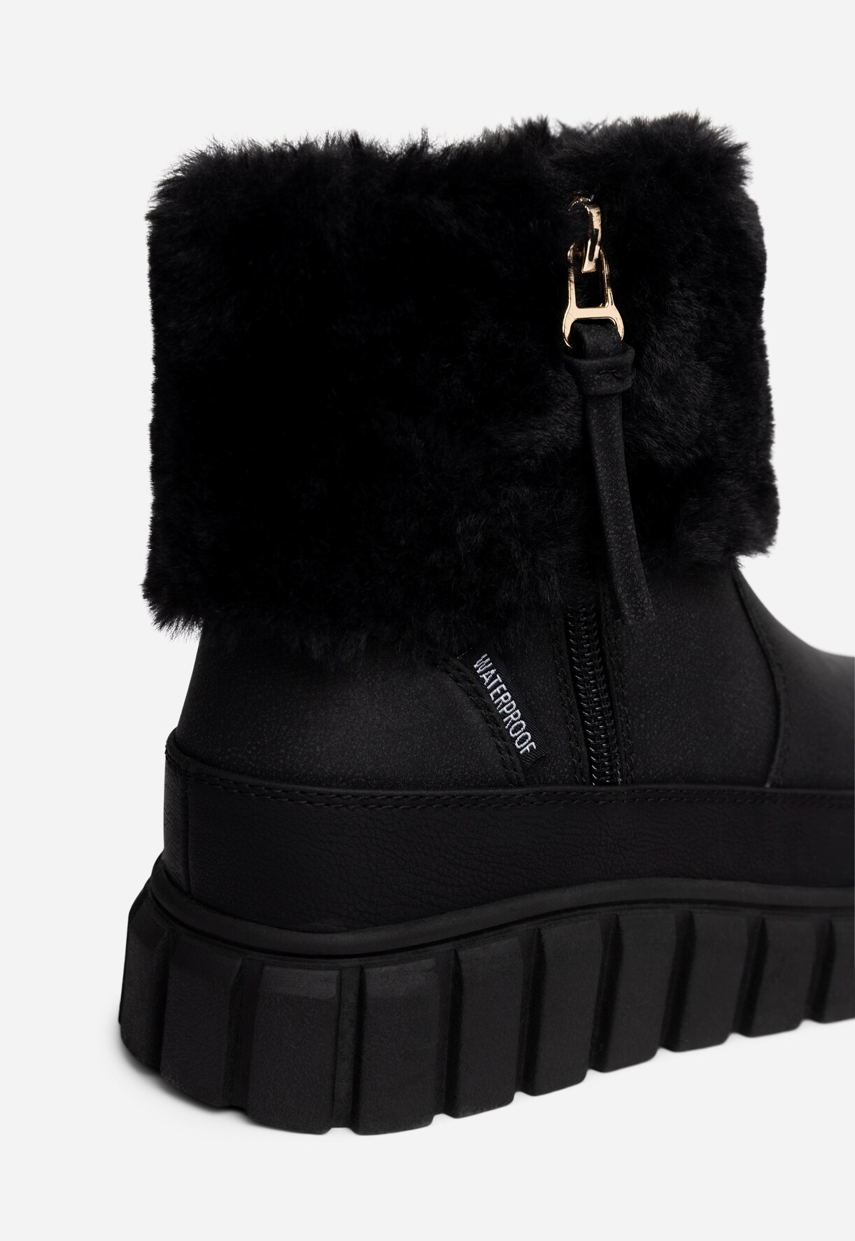 LINEAR, Varmforet boots med glidelås Sort