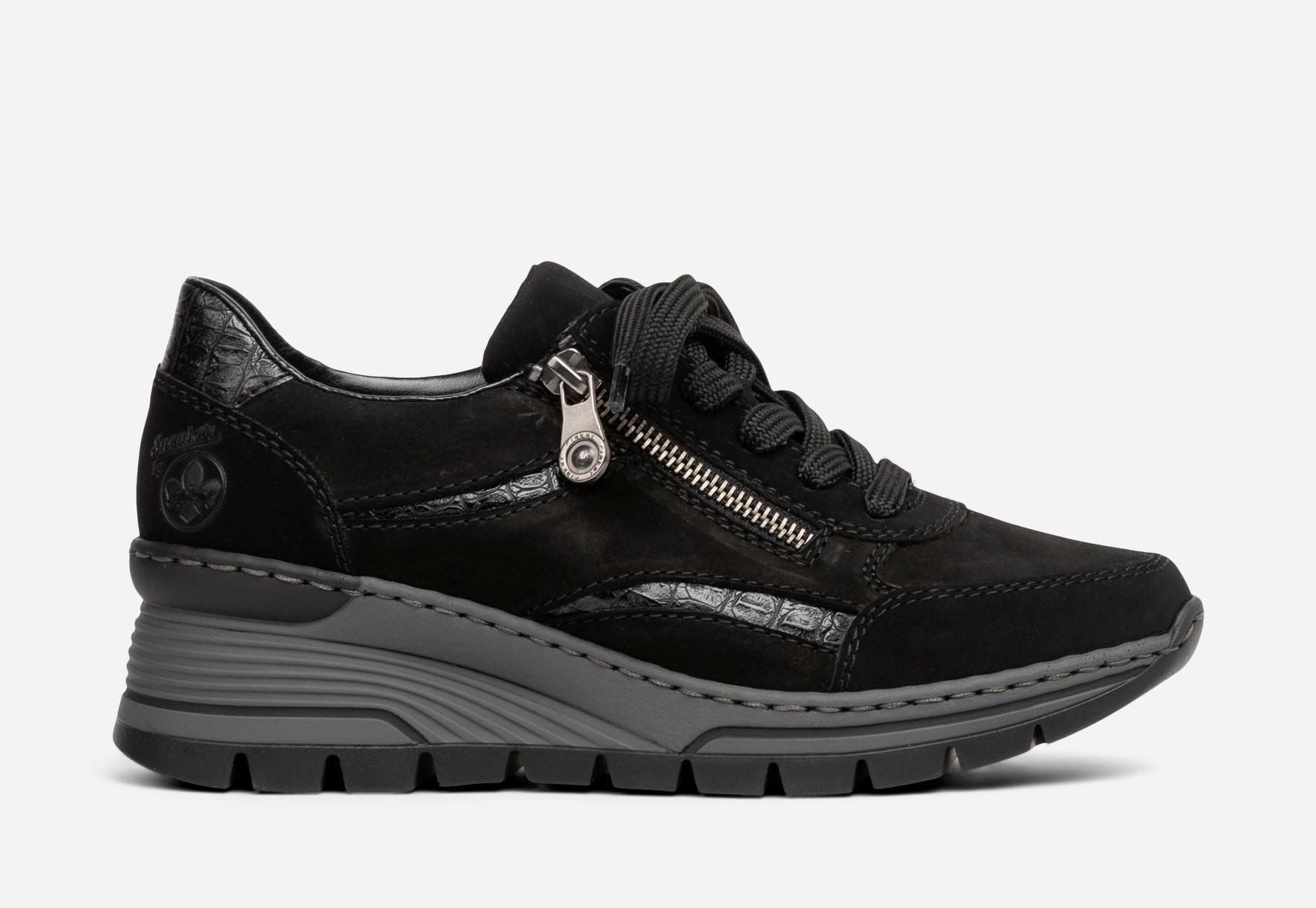 RIEKER, Spasersko med snøring Sort