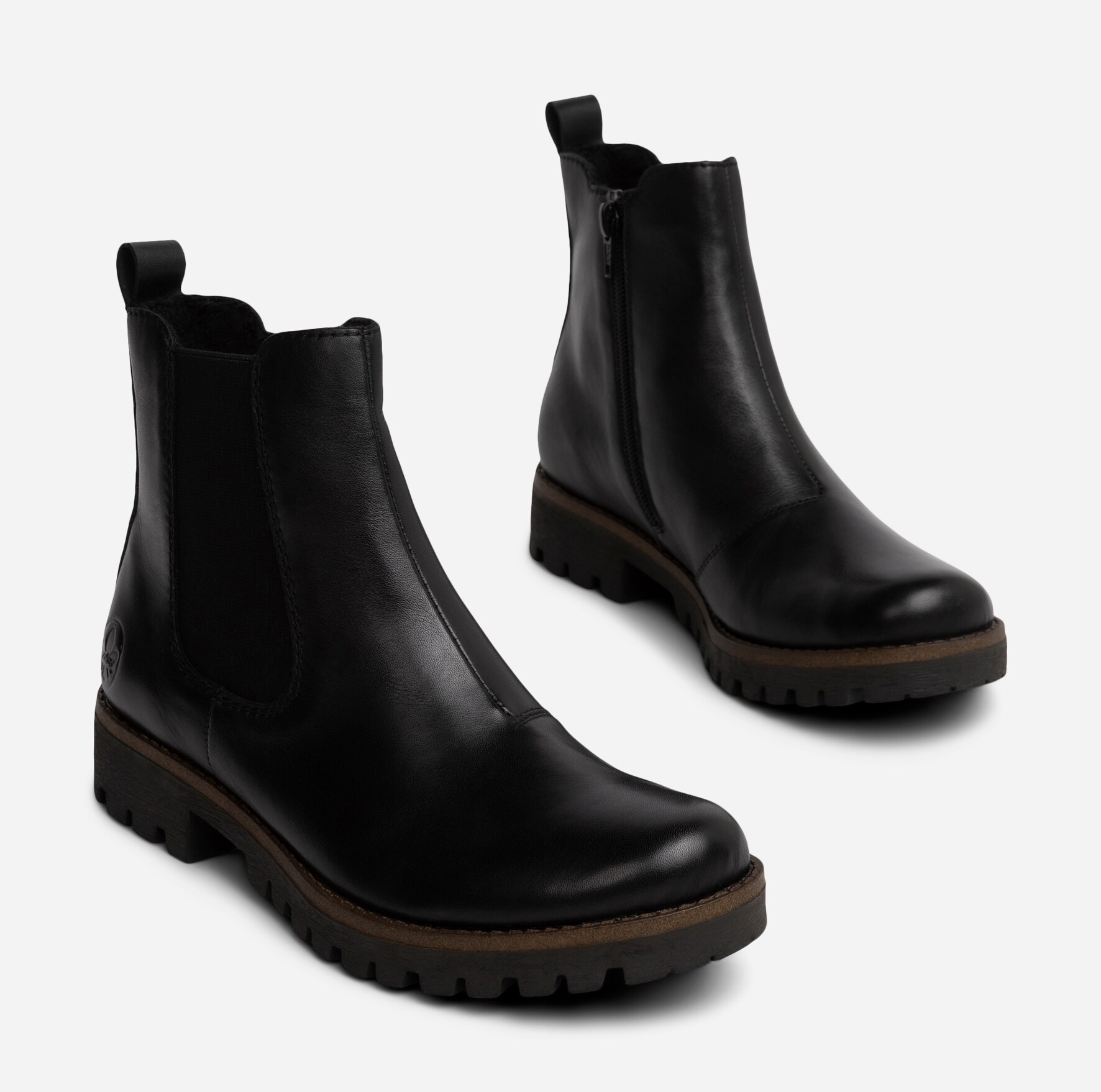 RIEKER, Boots med stretch Sort