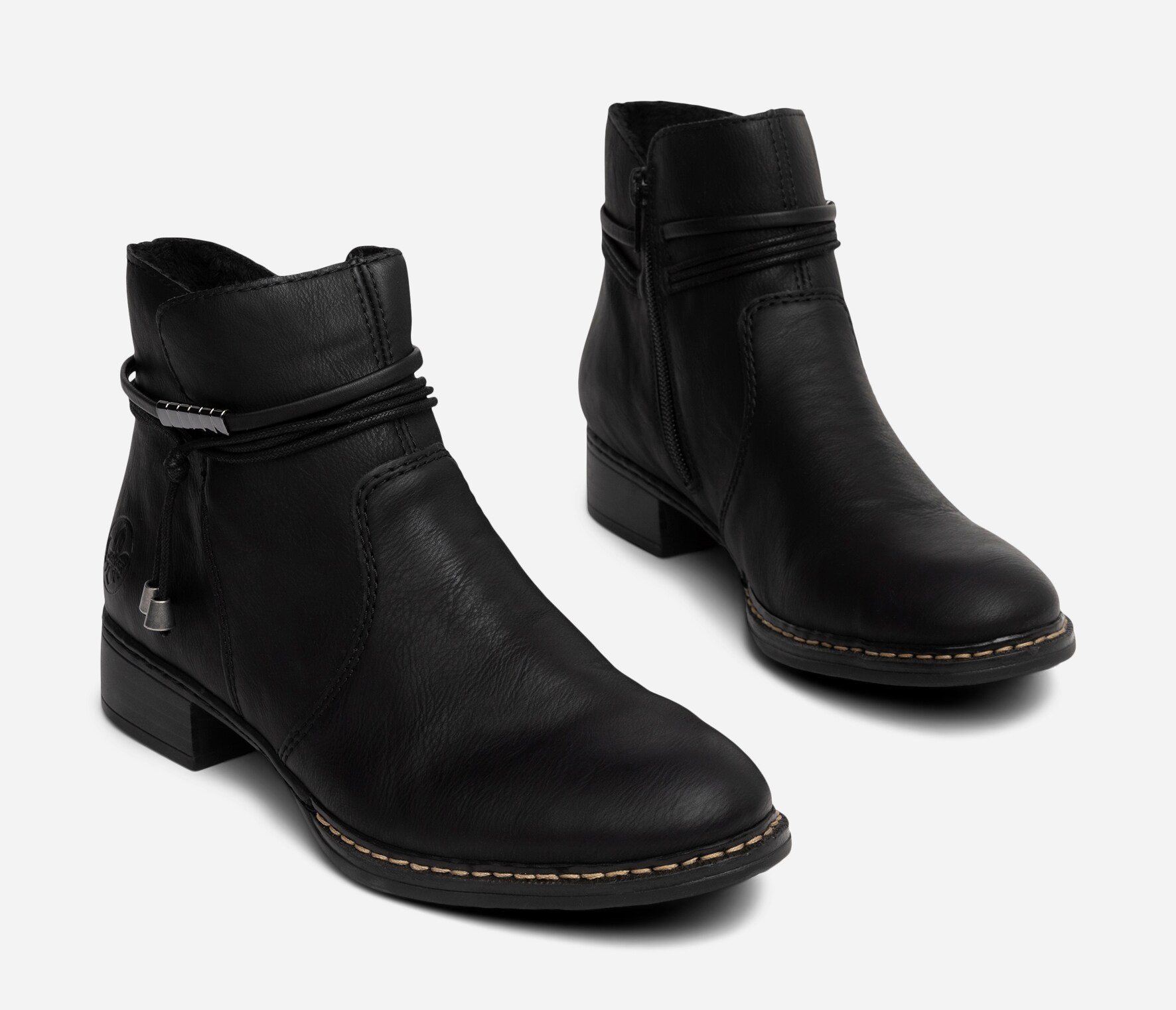 RIEKER, Boots med glidelås Sort