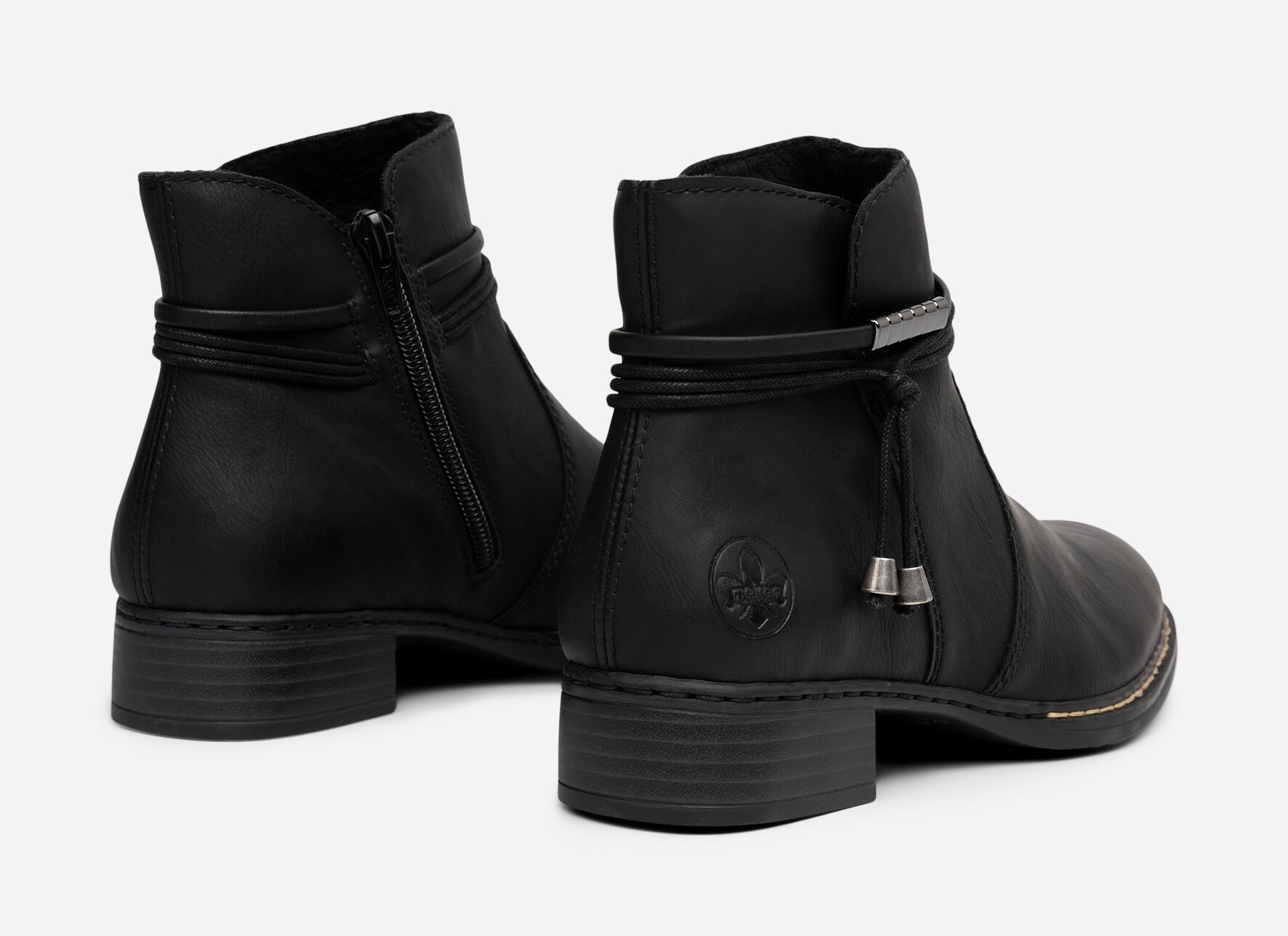 RIEKER, Boots med glidelås Sort