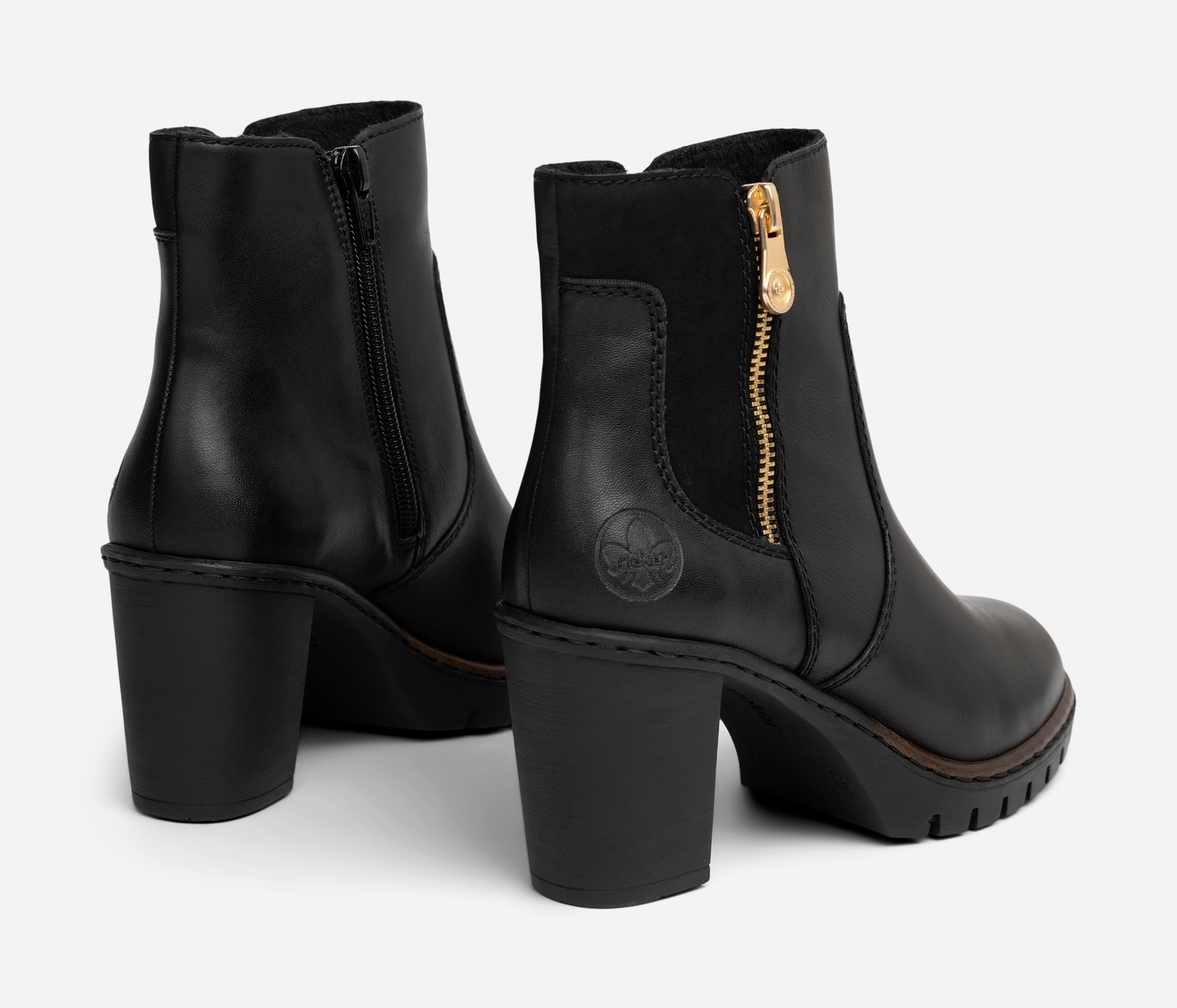RIEKER, Boots med glidelås Sort
