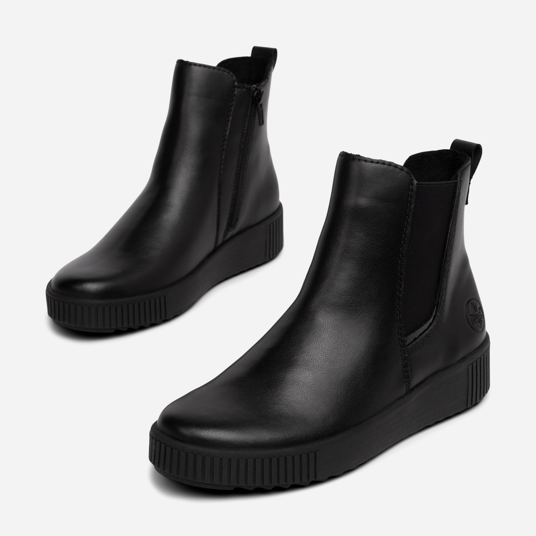 RIEKER, Boots med stretch Sort