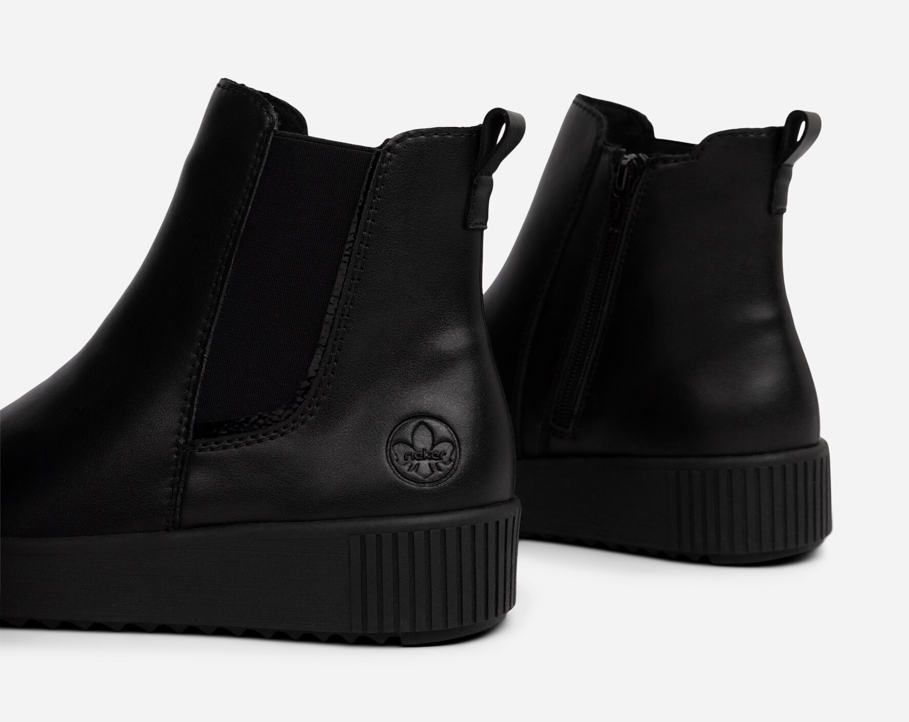 RIEKER, Boots med stretch Sort