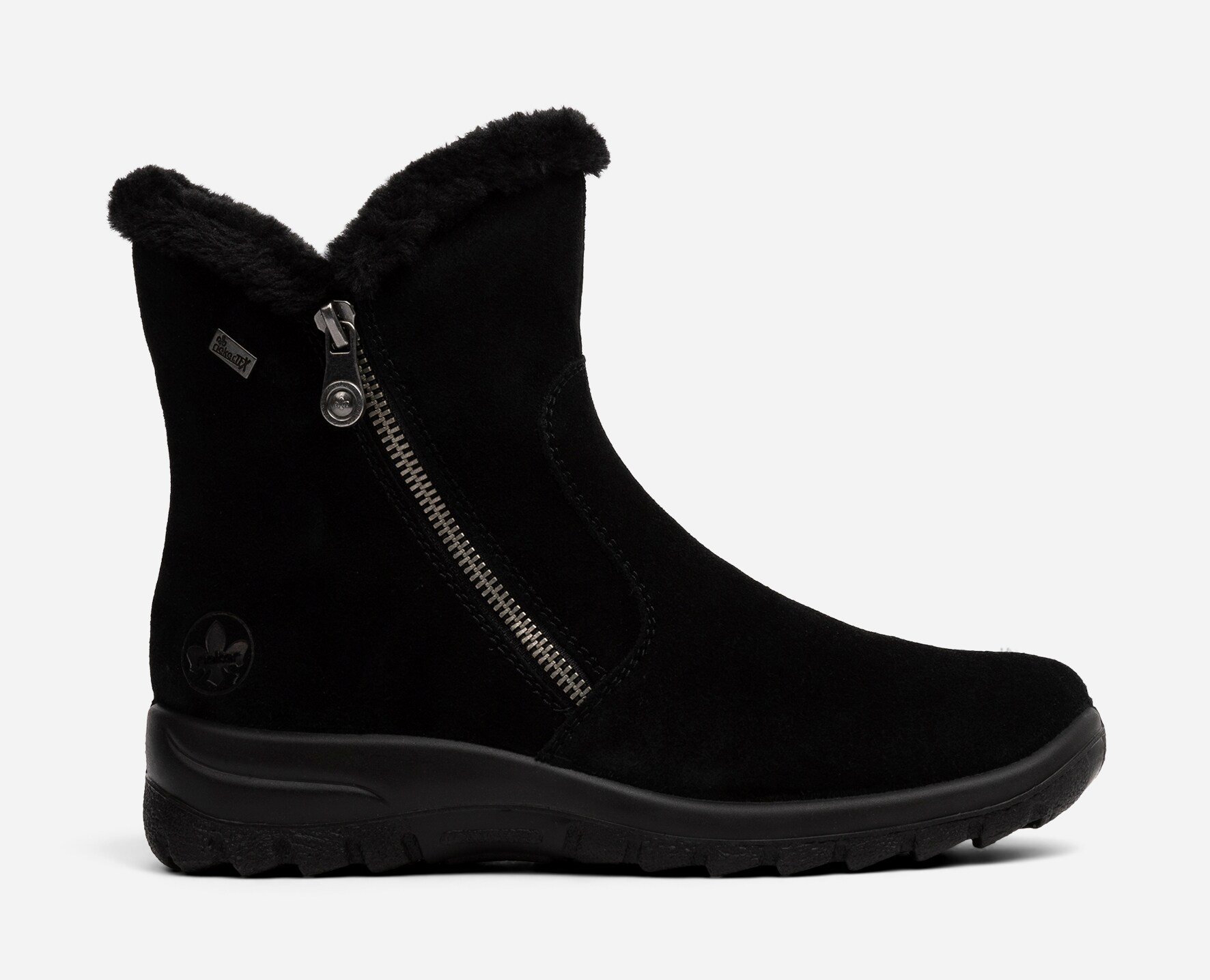 RIEKER, Varmforet boots med glidelås Sort