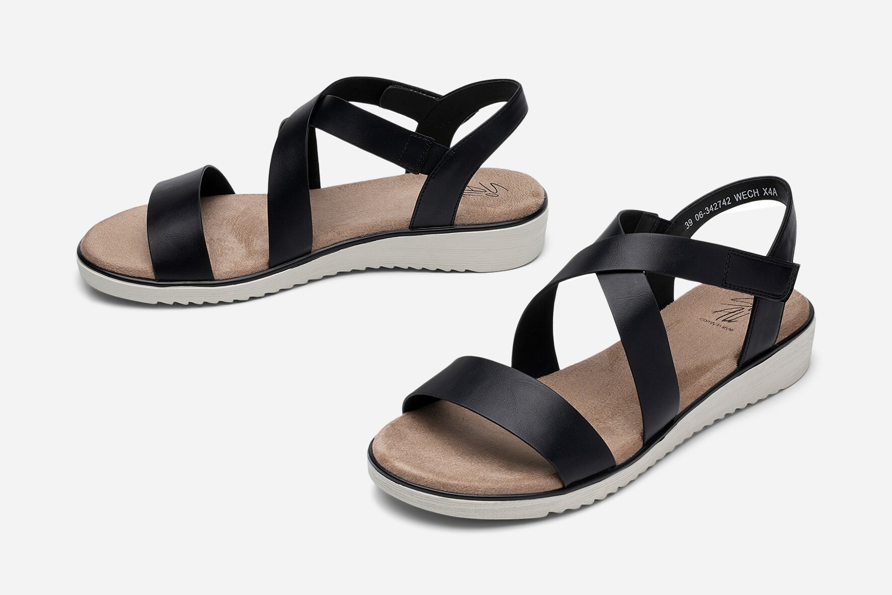SO ALL, Sandal med reimer Sort