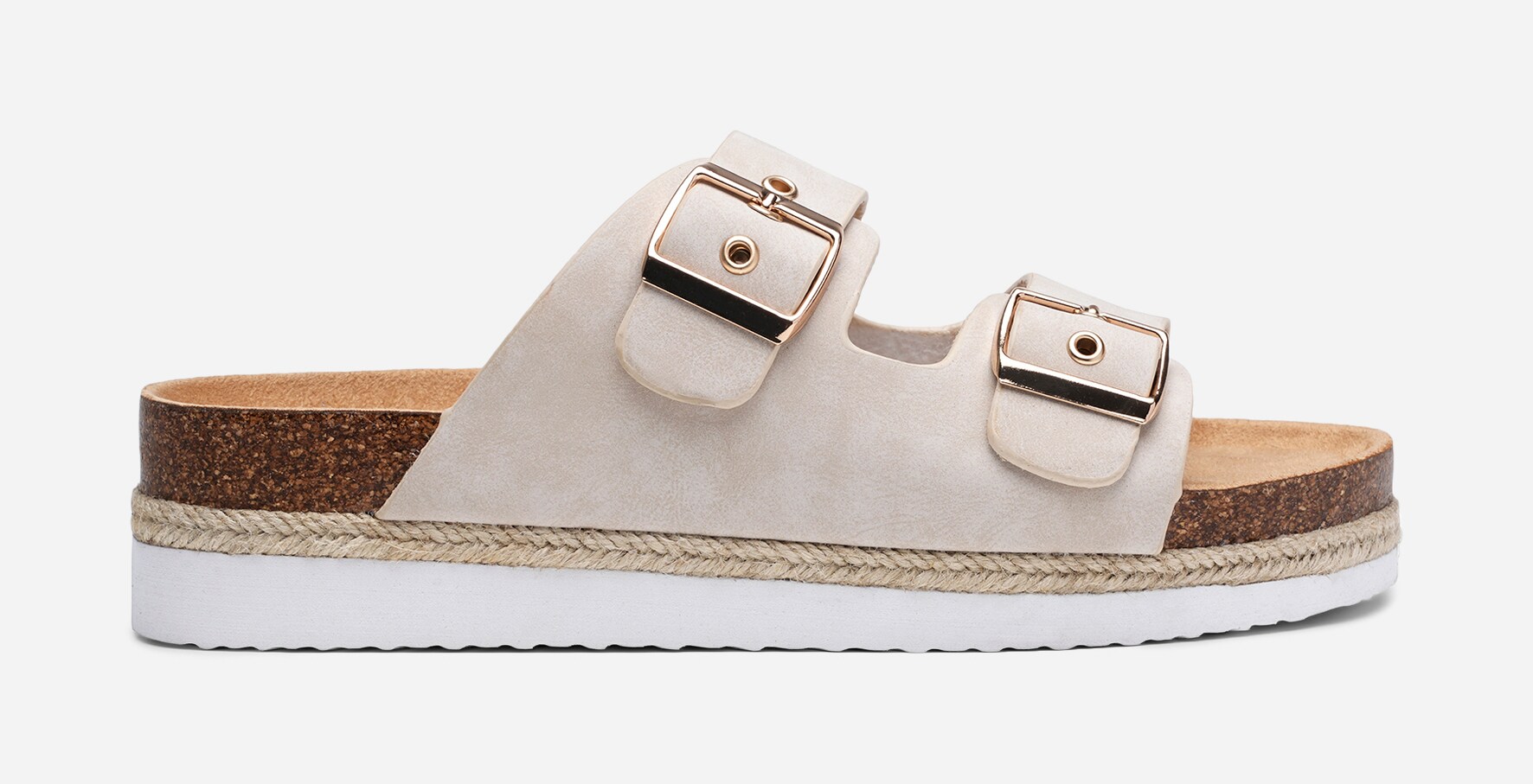LINEAR, Sandal med platåsåle Beige