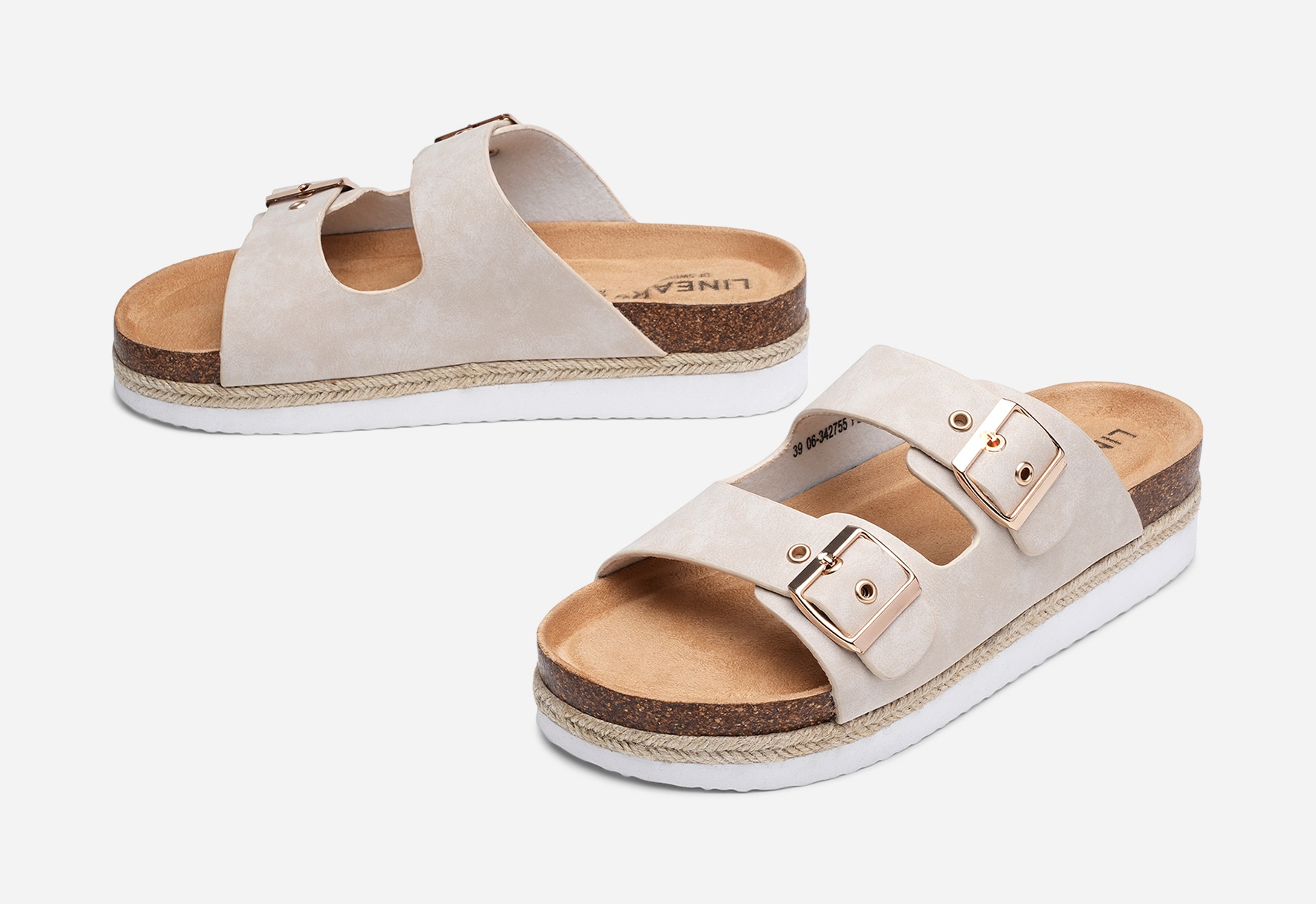 LINEAR, Sandal med platåsåle Beige