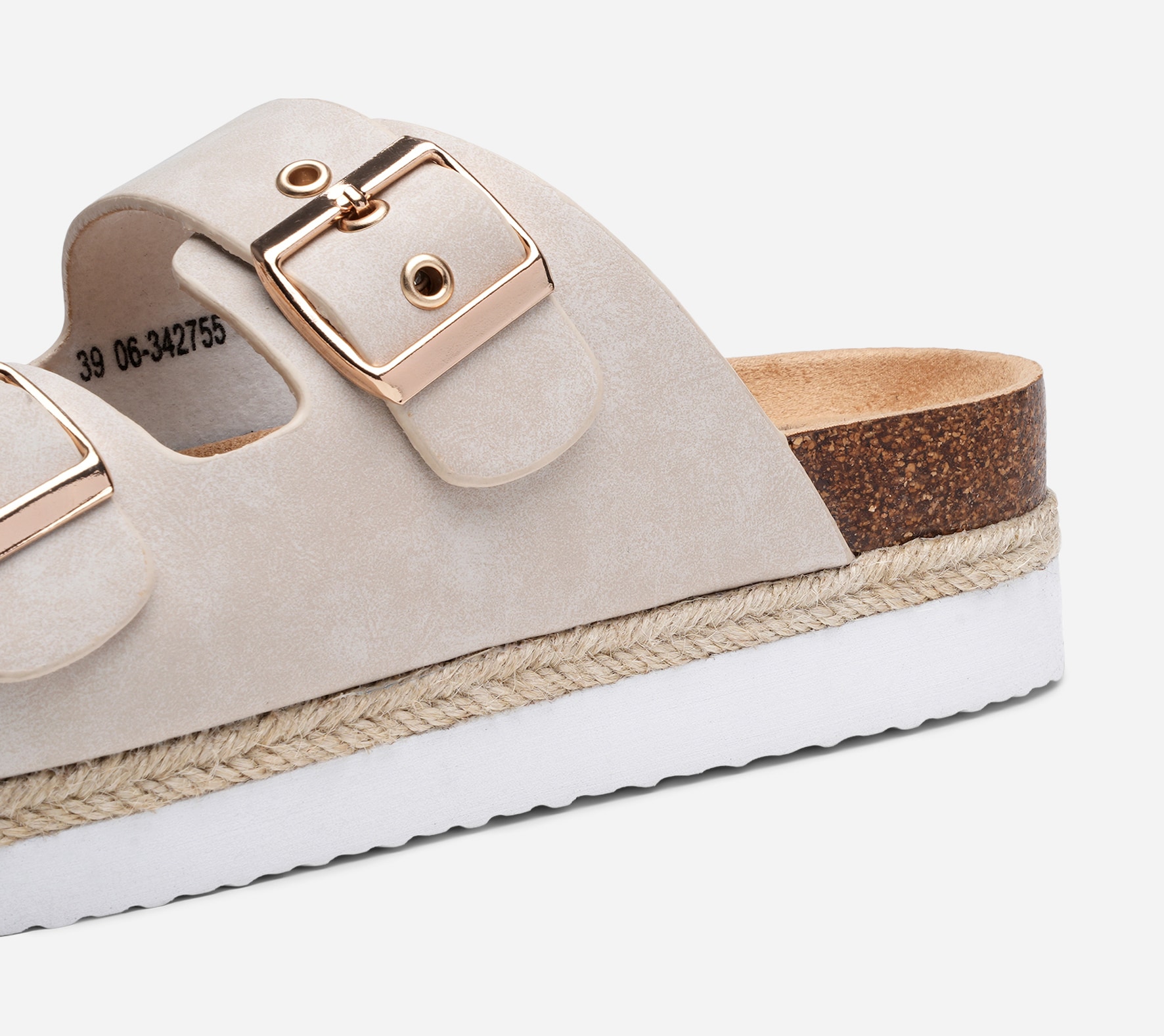 LINEAR, Sandal med platåsåle Beige