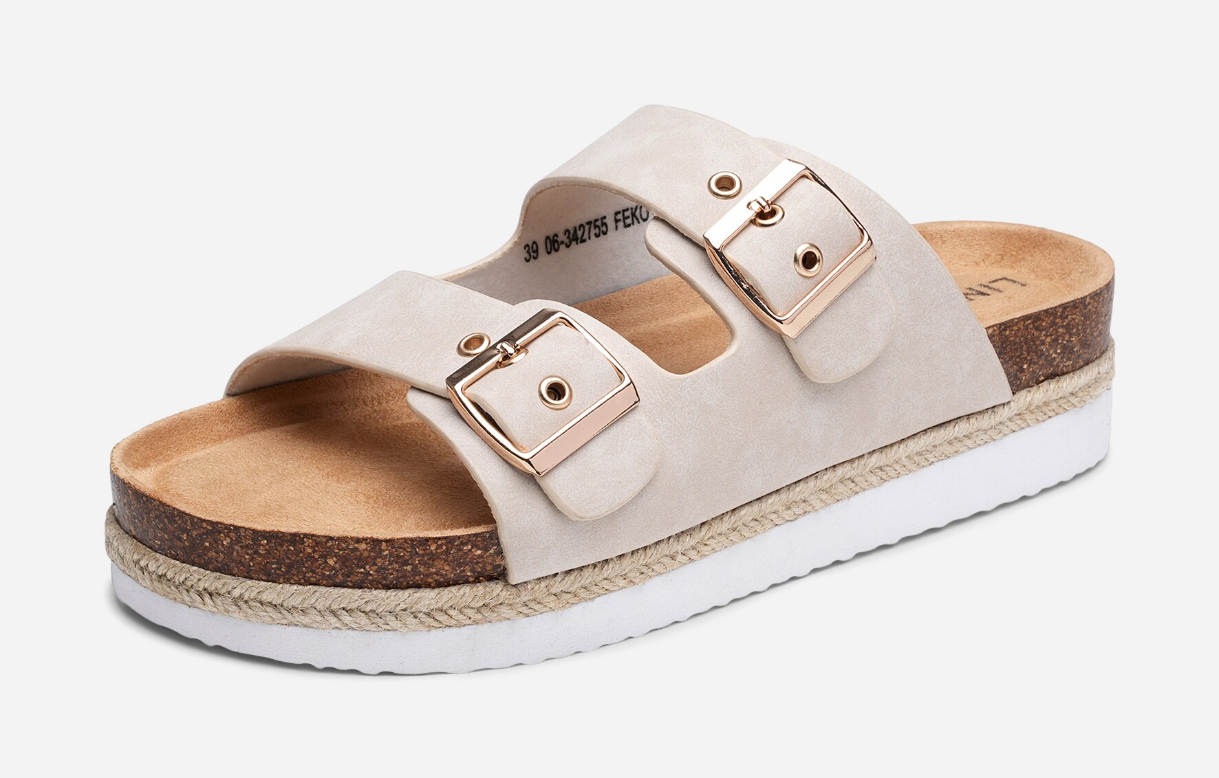 LINEAR, Sandal med platåsåle Beige