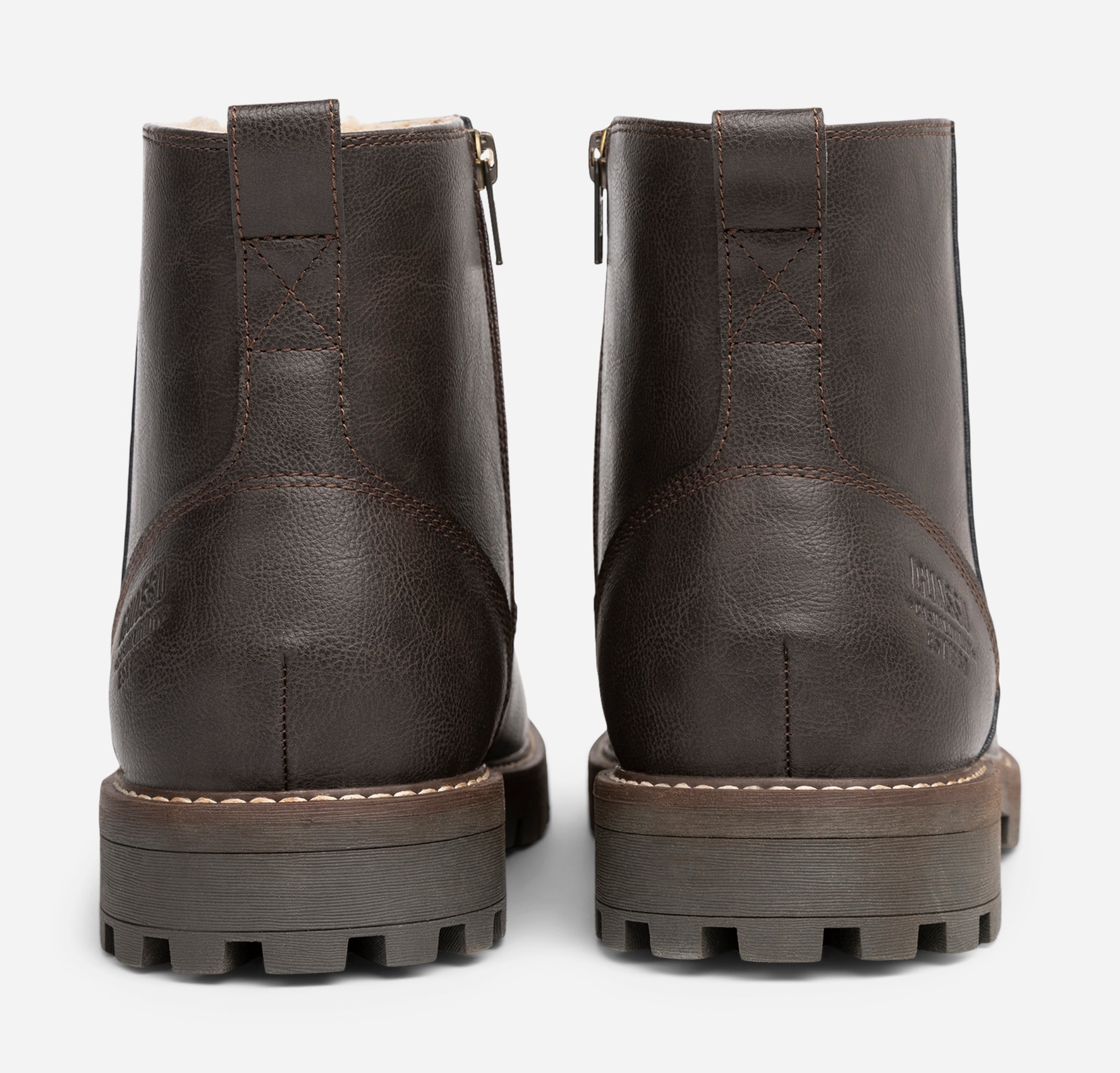 IGUASSU, Varmforet boots med glidelås Brun
