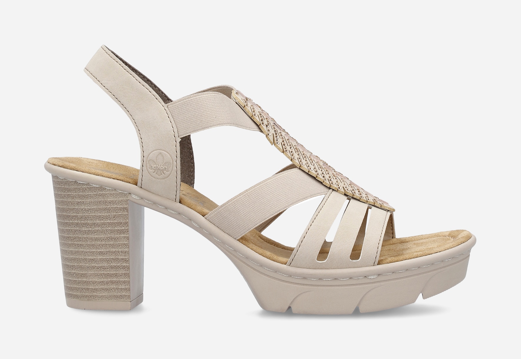 RIEKER, Sandalett med reimer Beige