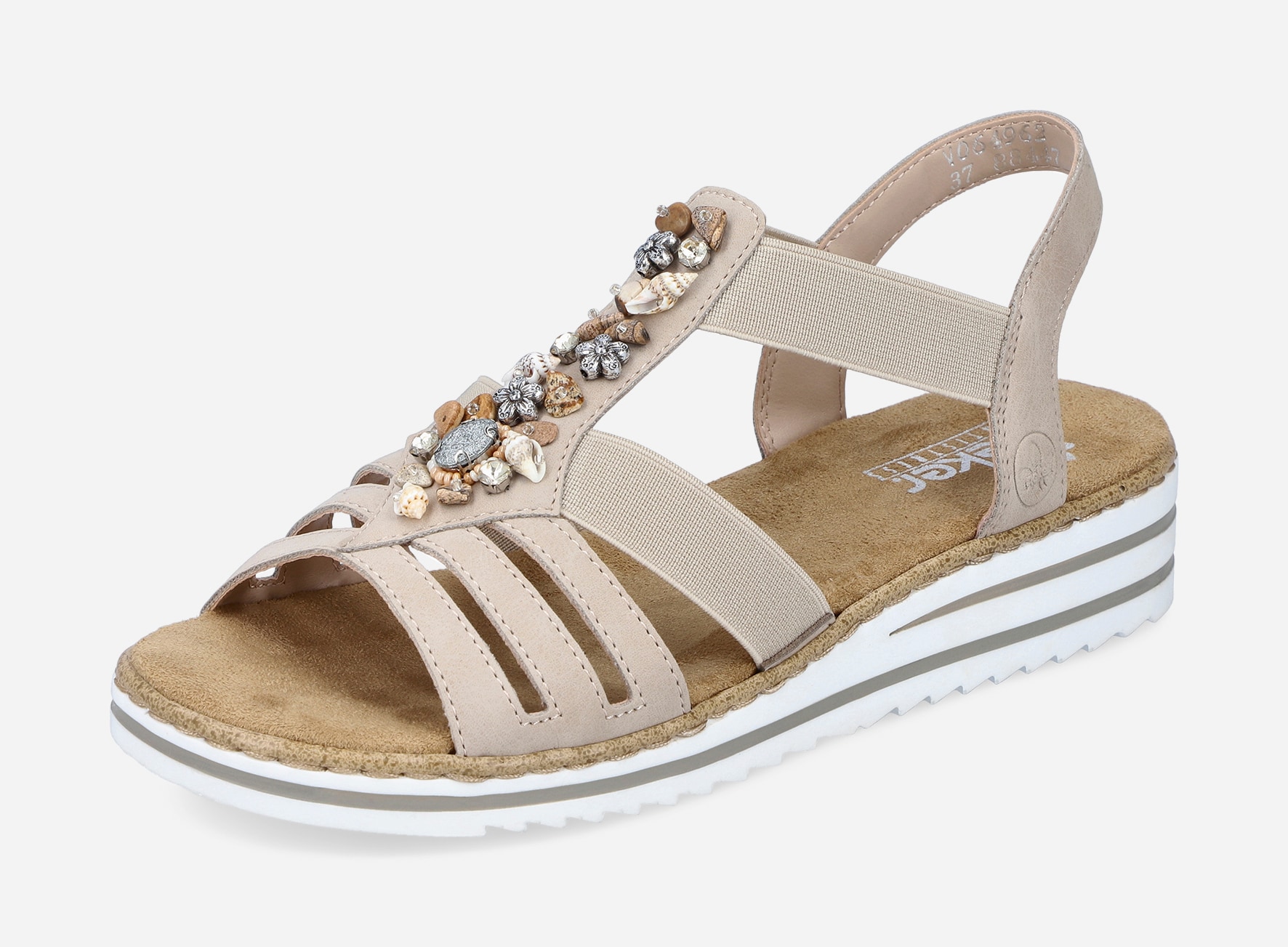 RIEKER, Sandal med reimer Beige