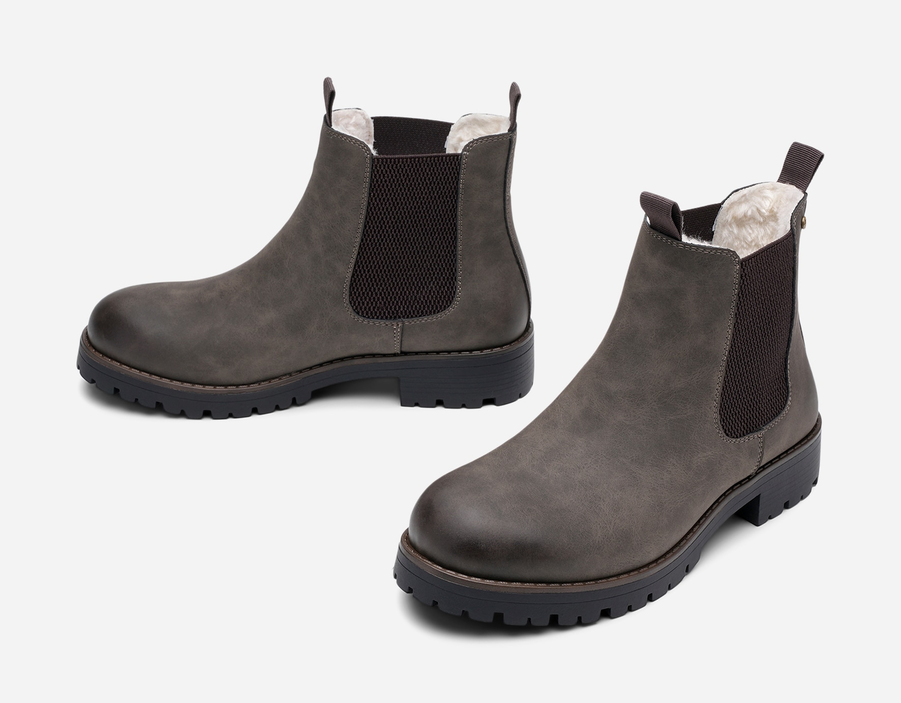SO ALL, Varmforet chelseaboots Brun