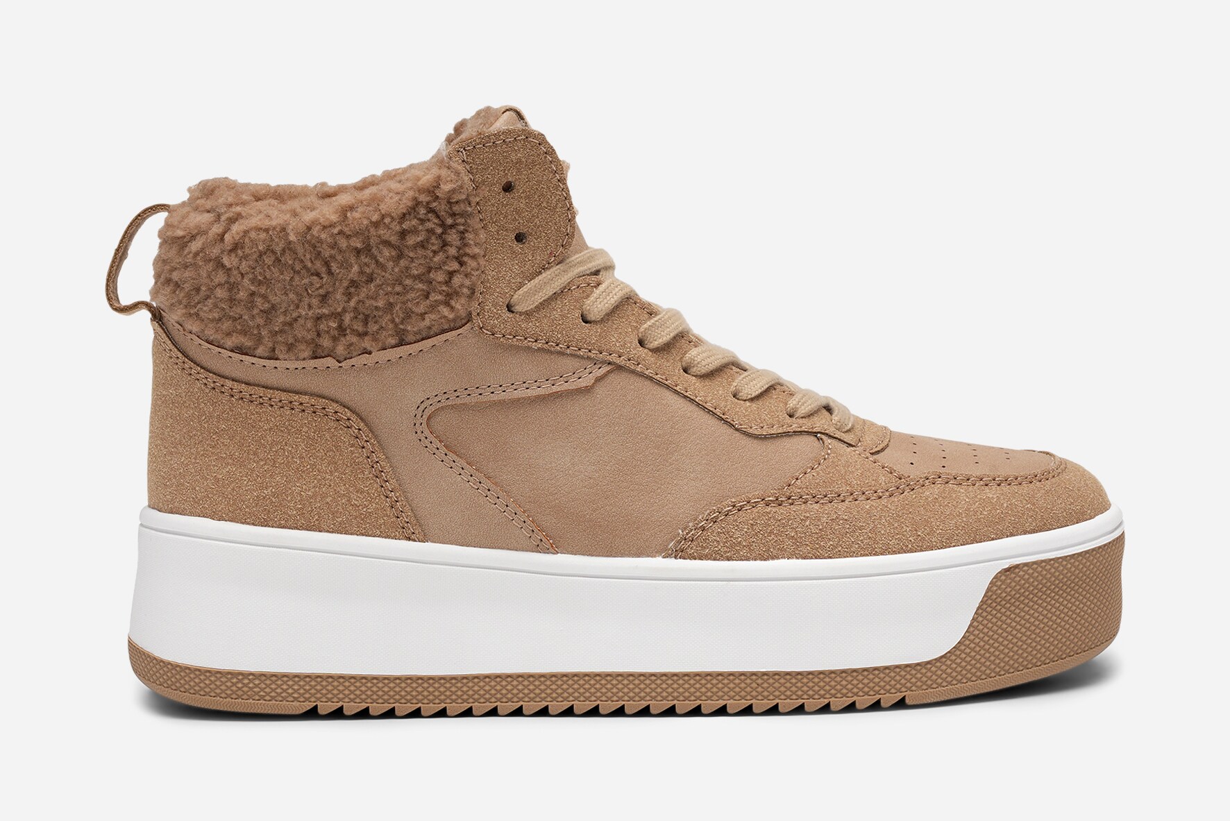 ATTITUDE, Varmforet høy sneakers Beige