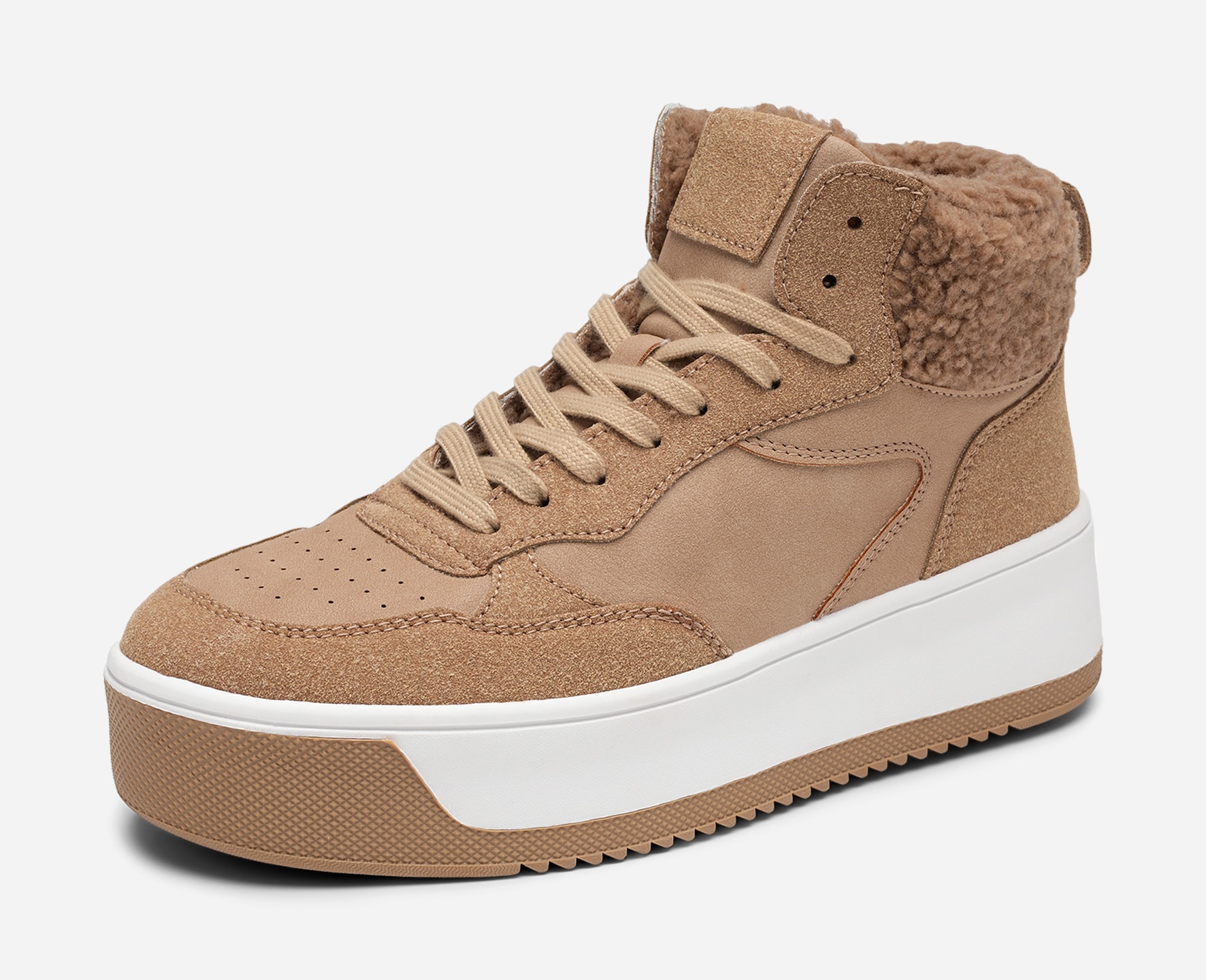 ATTITUDE, Varmforet høy sneakers Beige