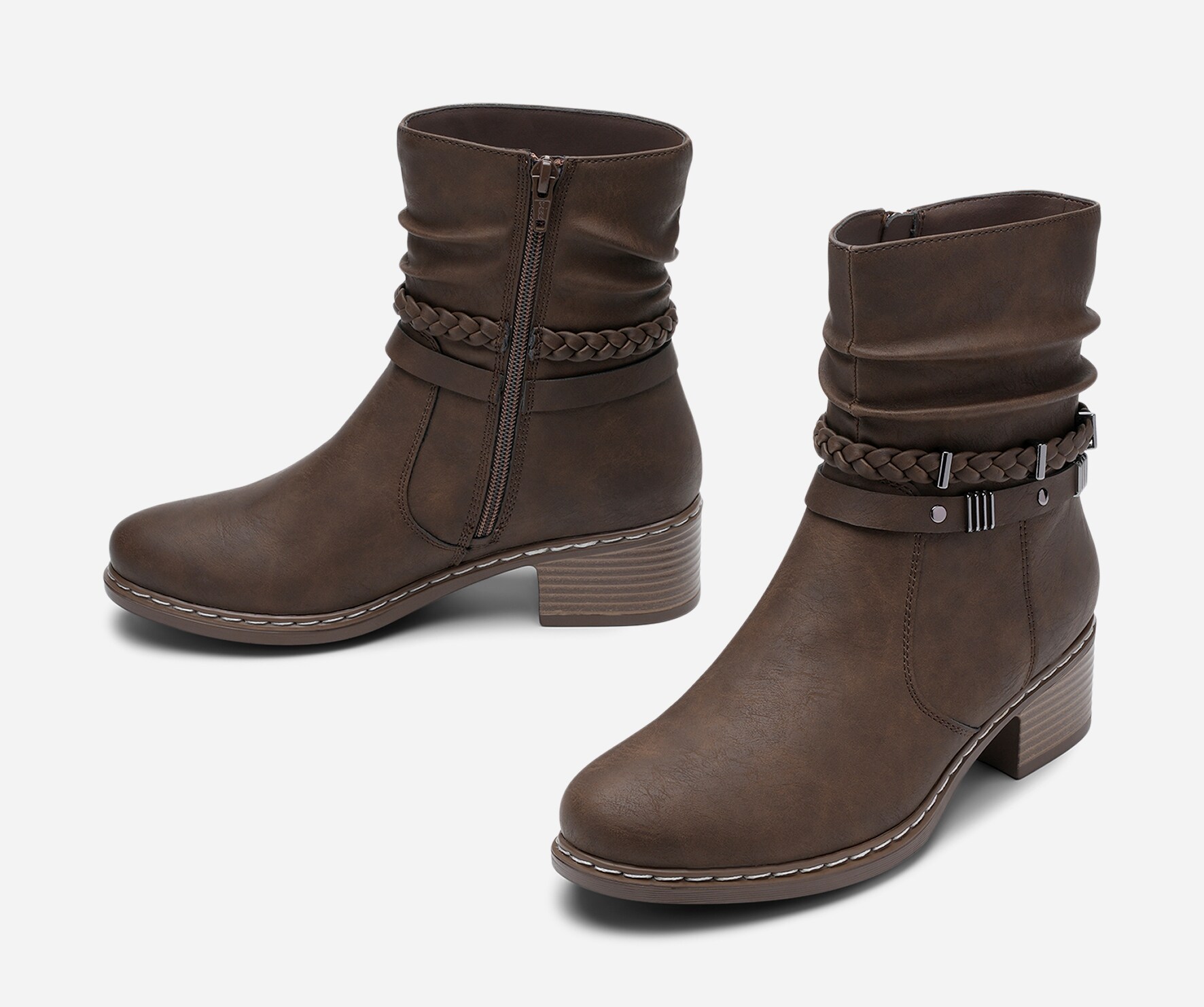 SO ALL, Boots med spenne Brun