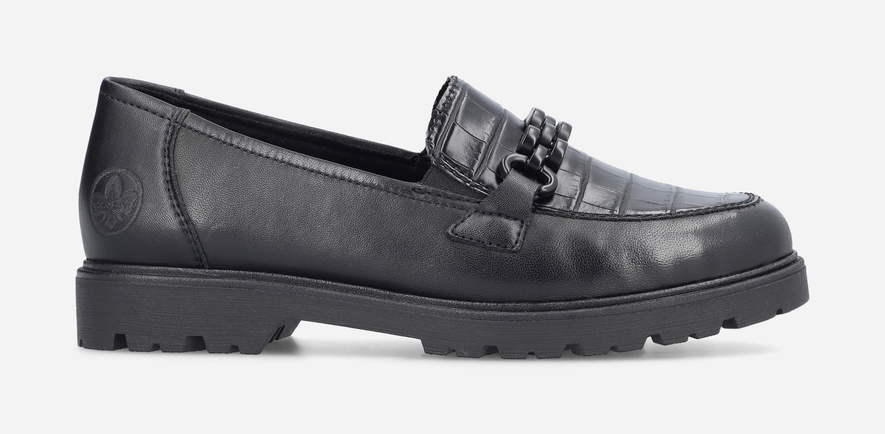 RIEKER, Loafer med spenne Sort