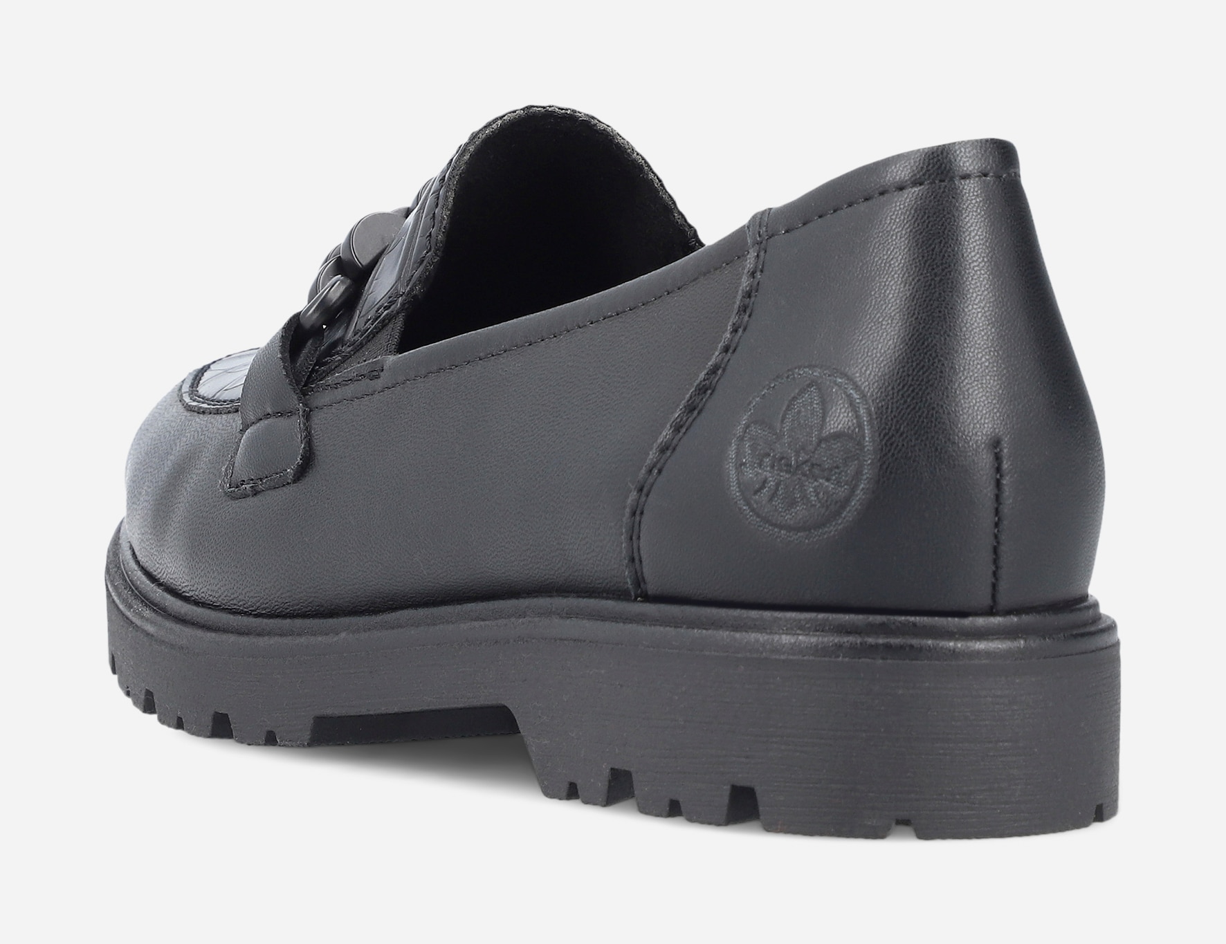 RIEKER, Loafer med spenne Sort