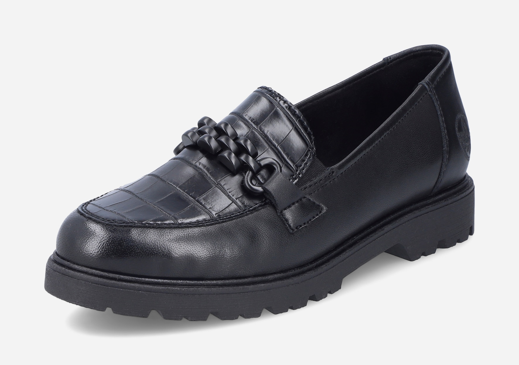 RIEKER, Loafer med spenne Sort