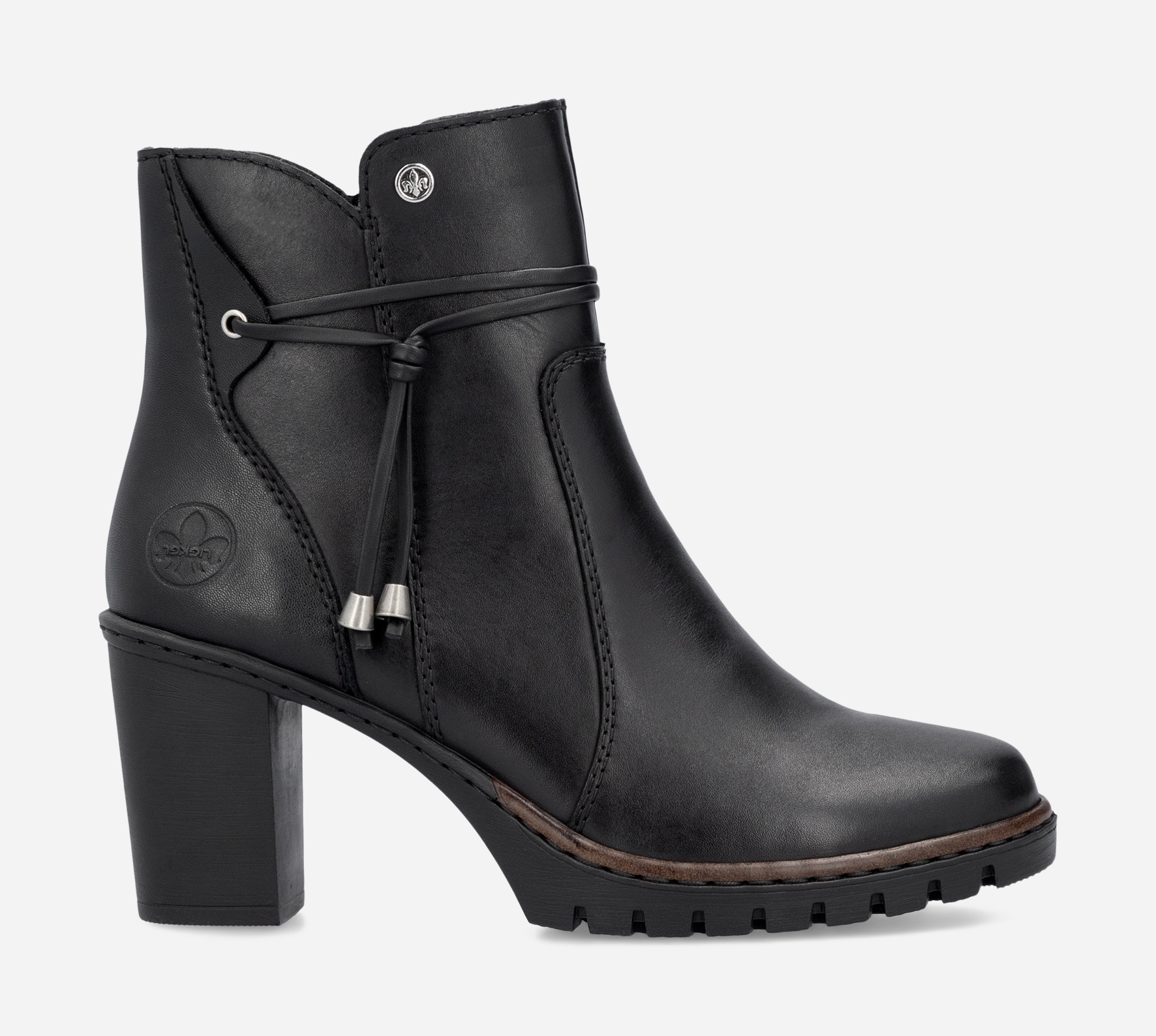 RIEKER, Boots med spenne Sort