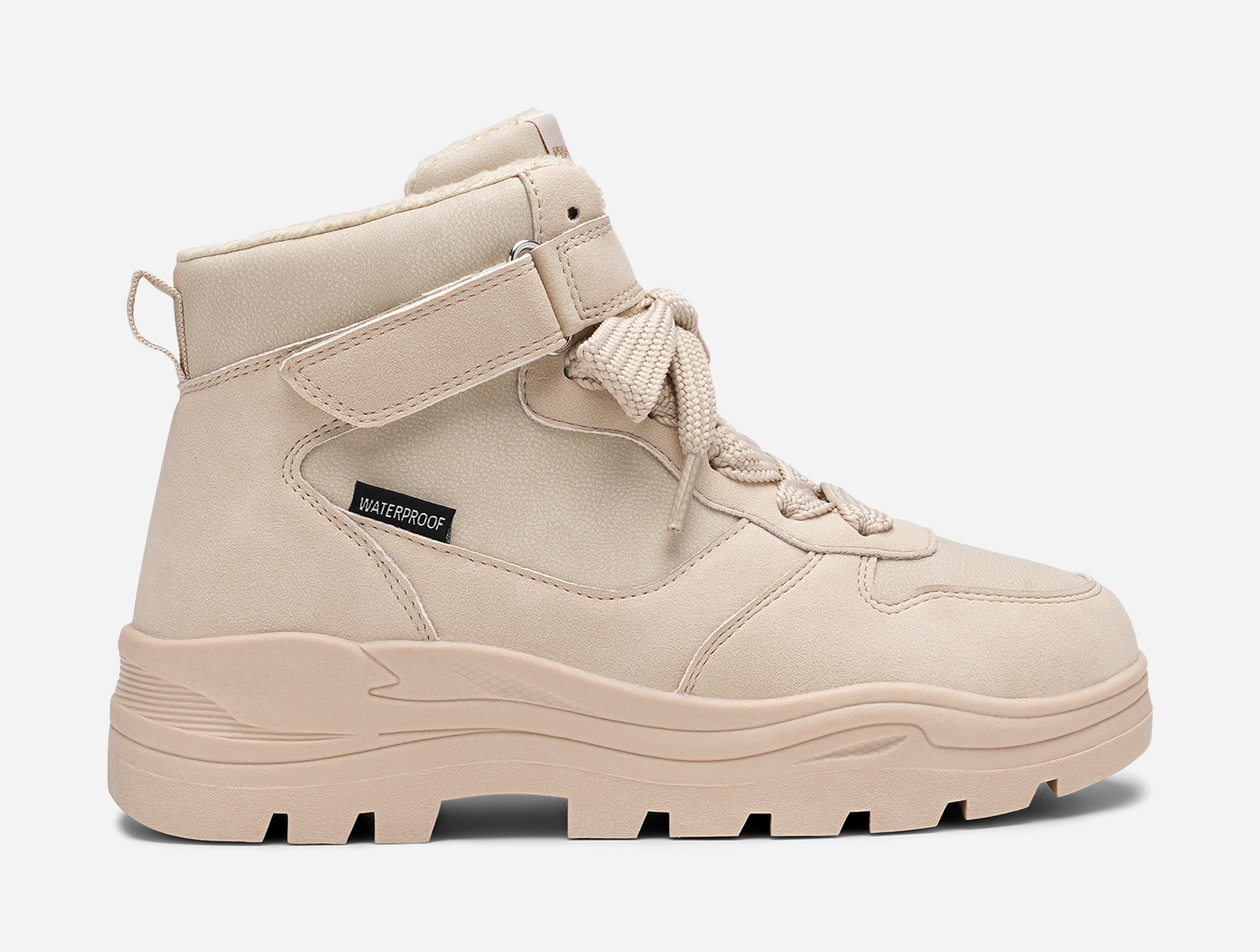 DINSKO, Fleeceforet høy sneakers waterproof Beige