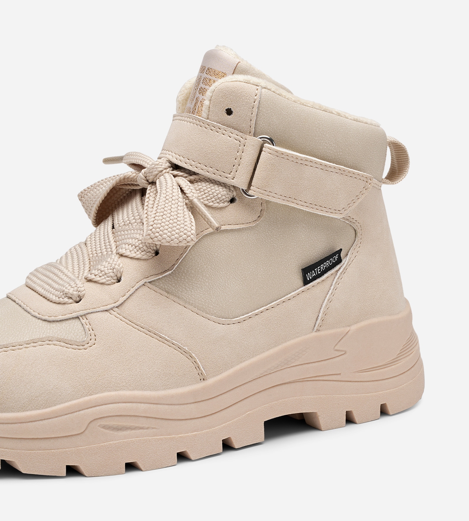 DINSKO, Fleeceforet høy sneakers waterproof Beige