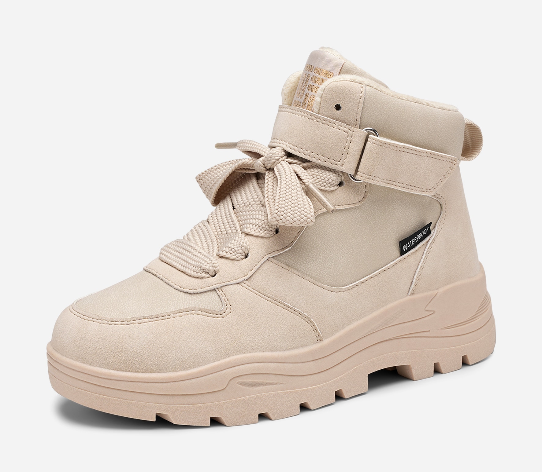DINSKO, Fleeceforet høy sneakers waterproof Beige
