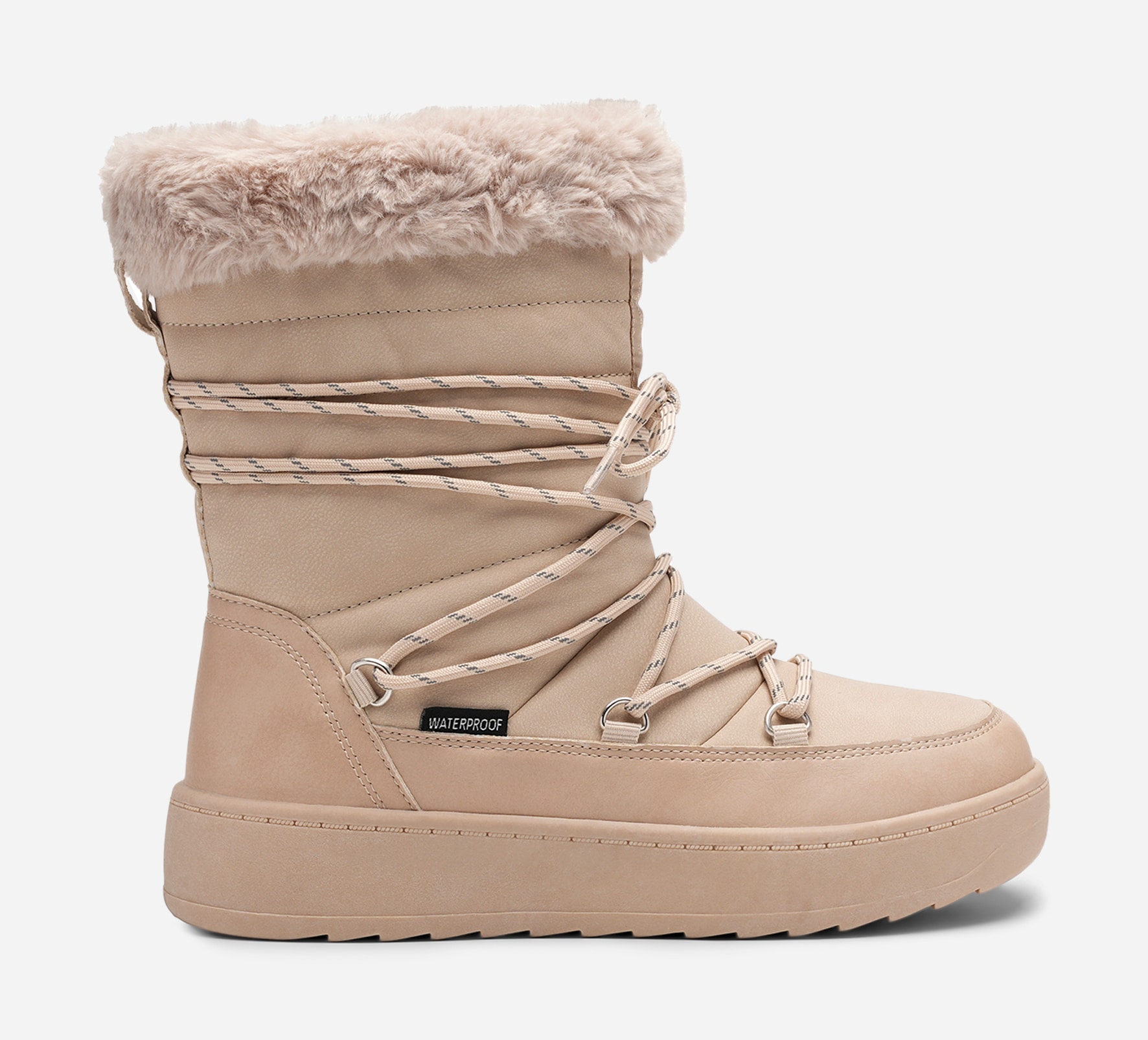 LINEAR, Varmforet støvlett, waterproof Beige