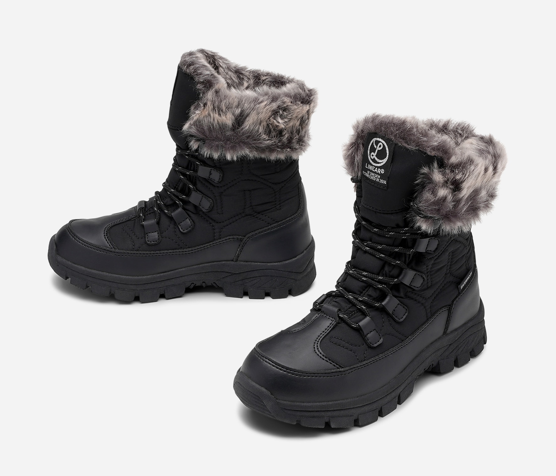 LINEAR, Varmforet skolett waterproof Sort