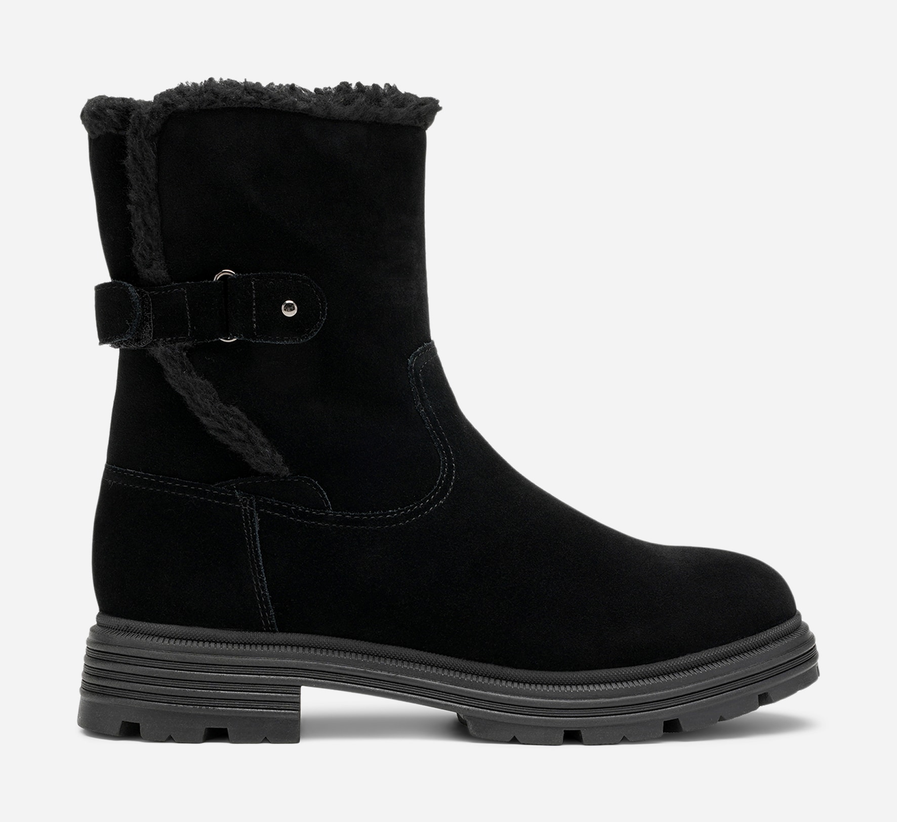 PACE, Varmforet boots med spenne Sort