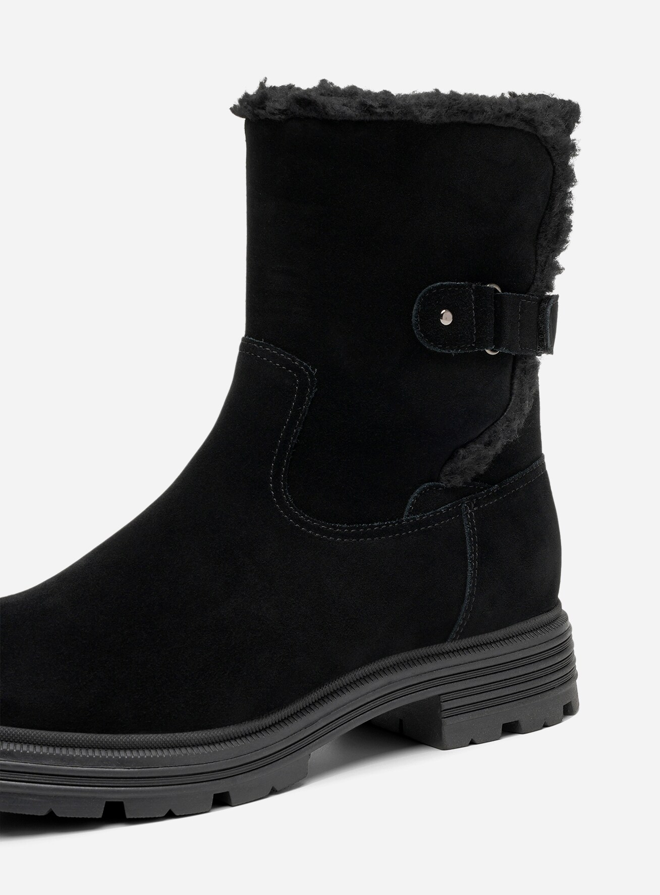 PACE, Varmforet boots med spenne Sort
