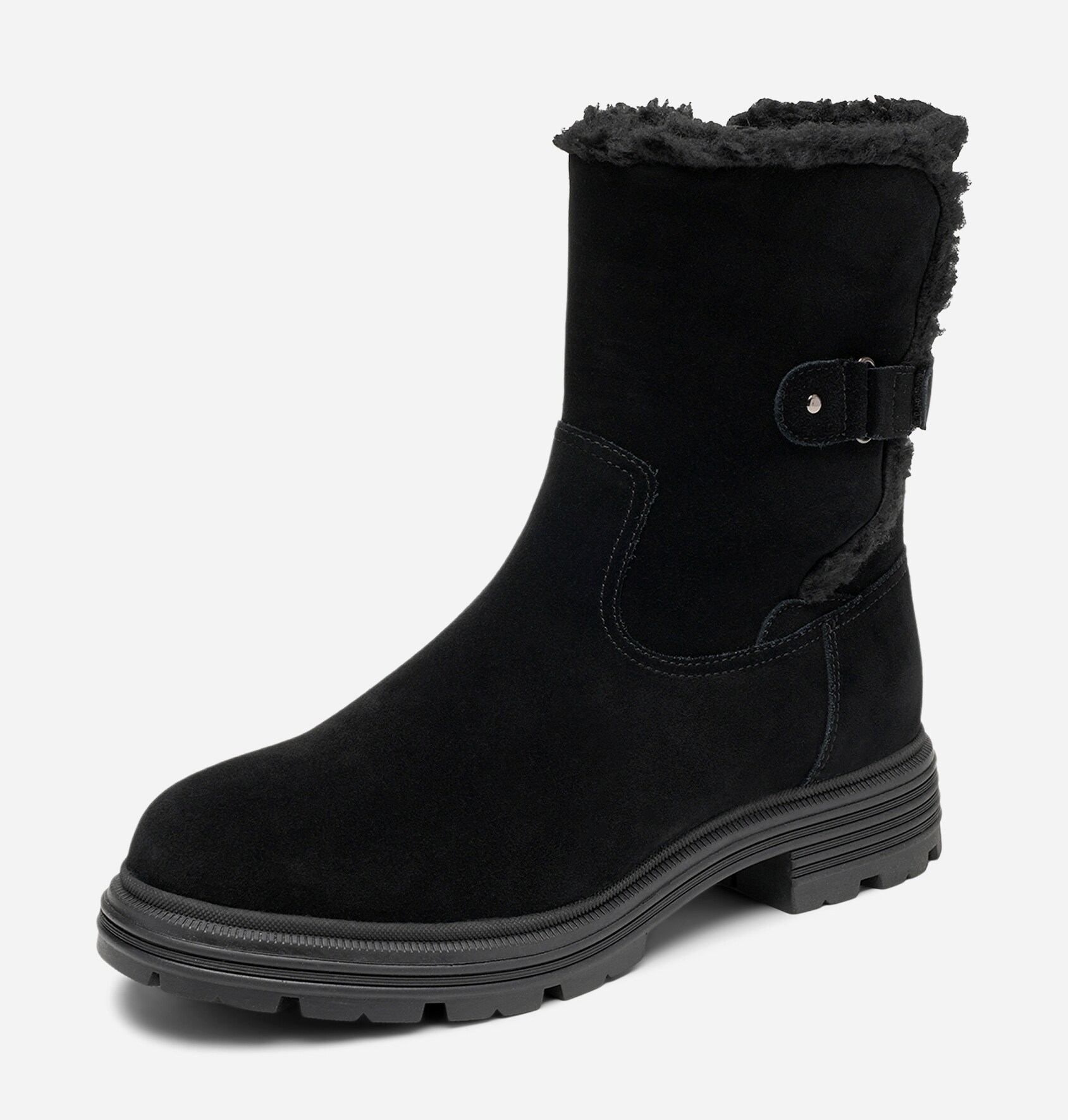 PACE, Varmforet boots med spenne Sort