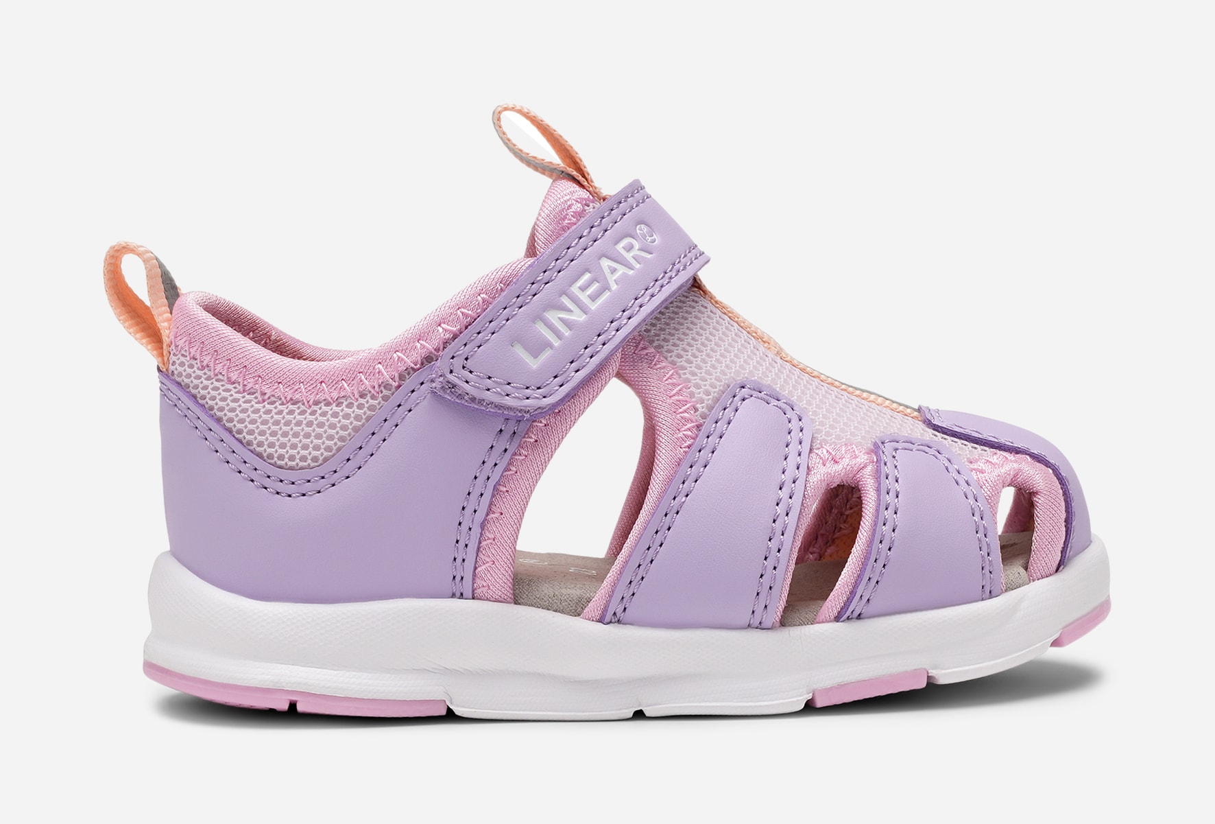 LINEAR, Sandal med overdekket tå Flerfarget