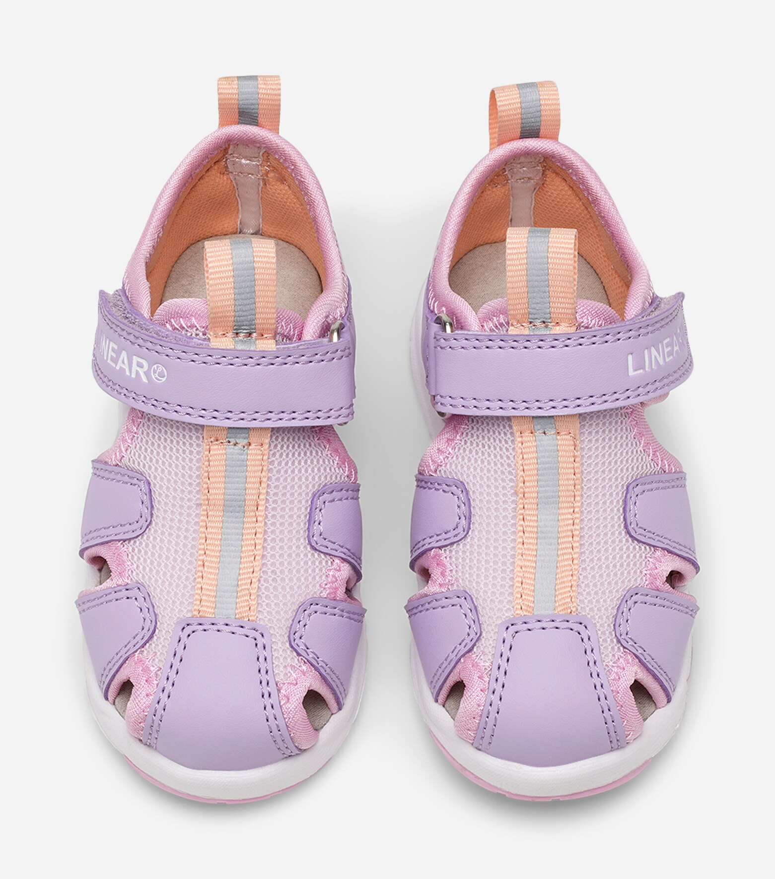 LINEAR, Sandal med overdekket tå Flerfarget