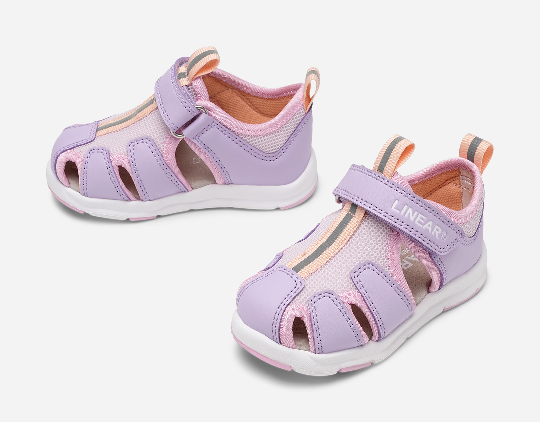 LINEAR, Sandal med overdekket tå Flerfarget