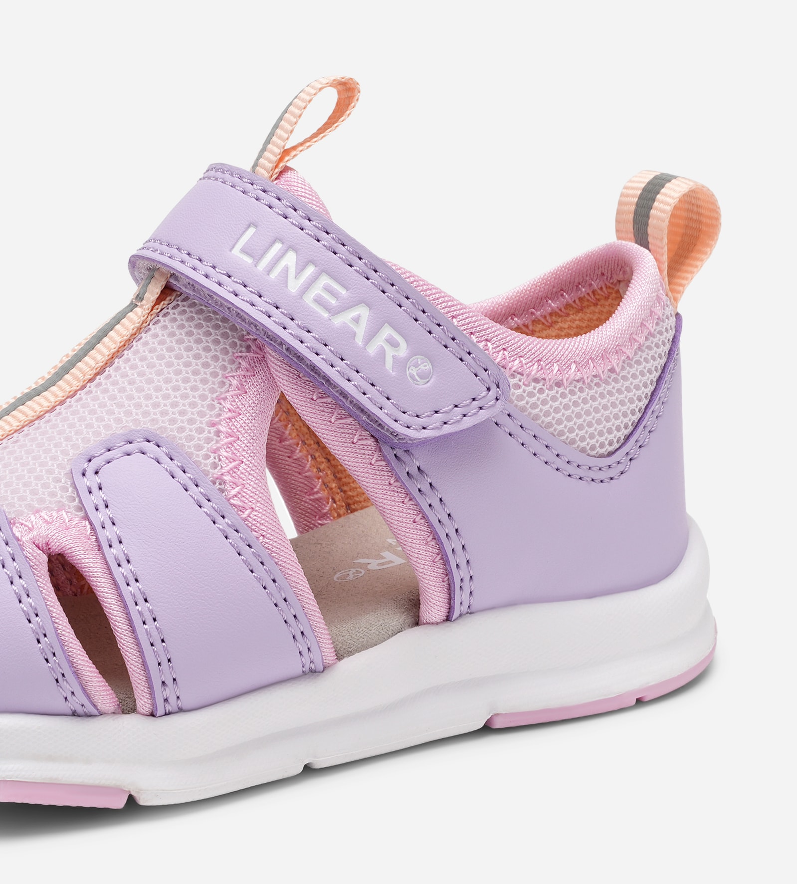 LINEAR, Sandal med overdekket tå Flerfarget