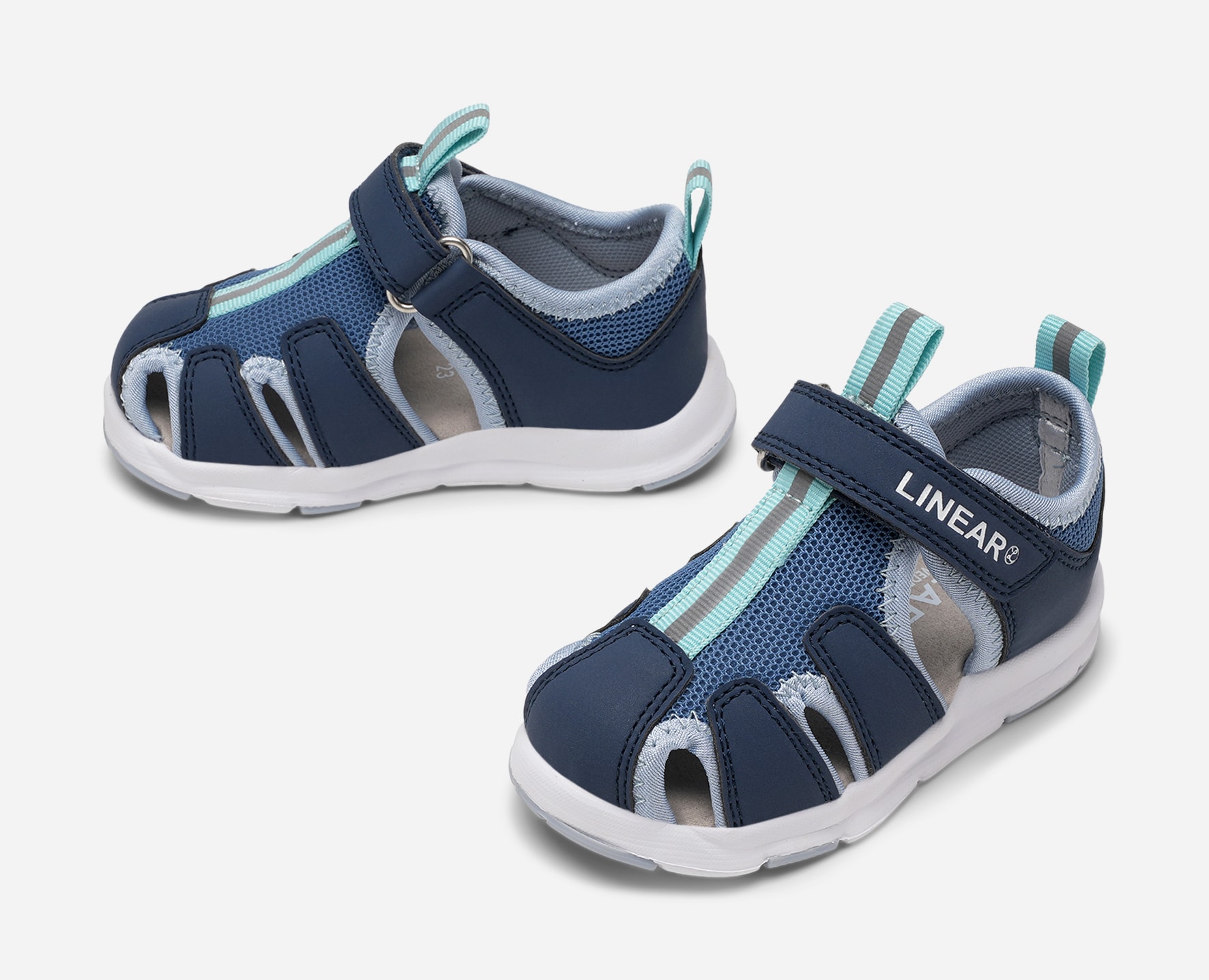 LINEAR, Sandal med overdekket tå Flerfarget