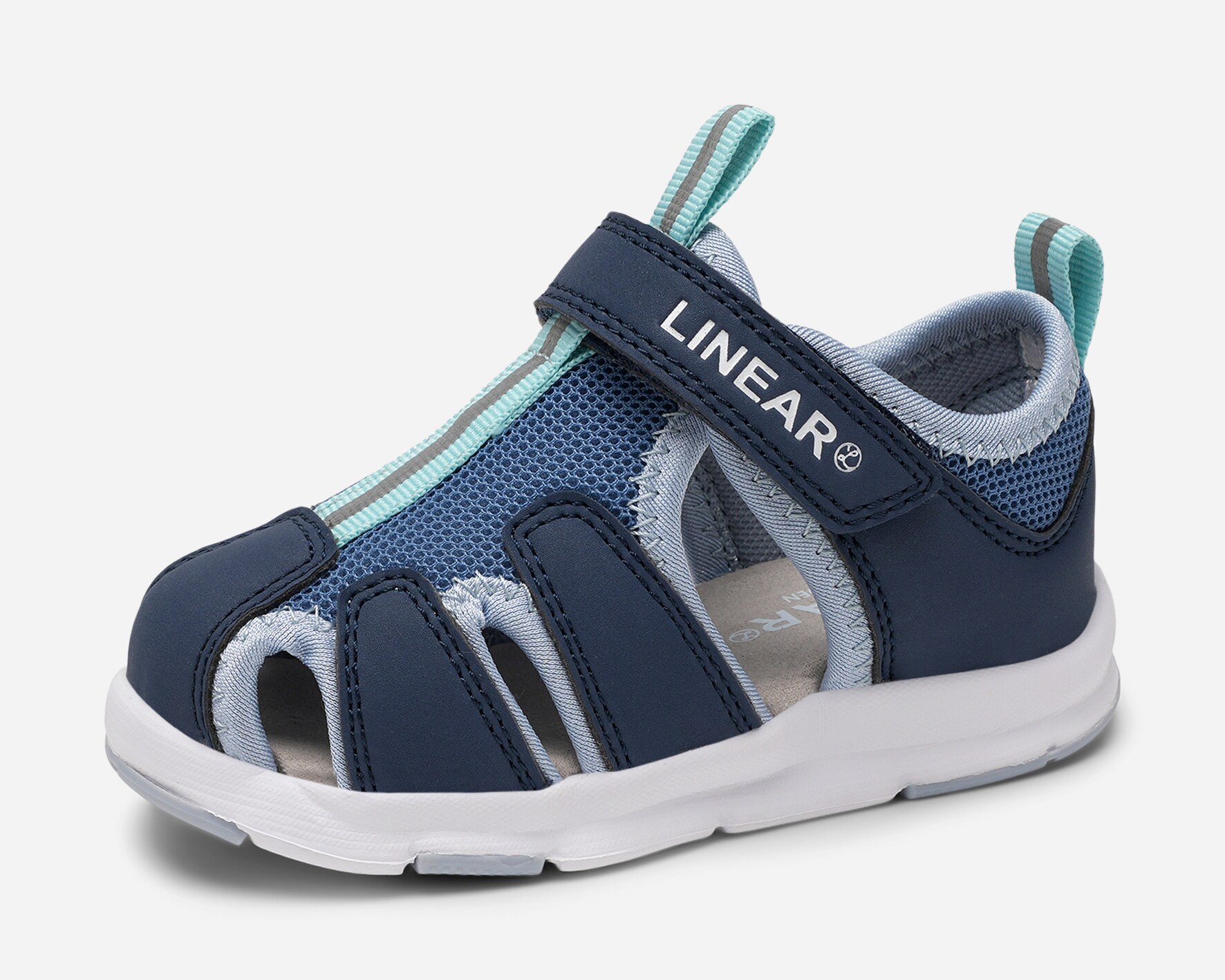 LINEAR, Sandal med overdekket tå Flerfarget