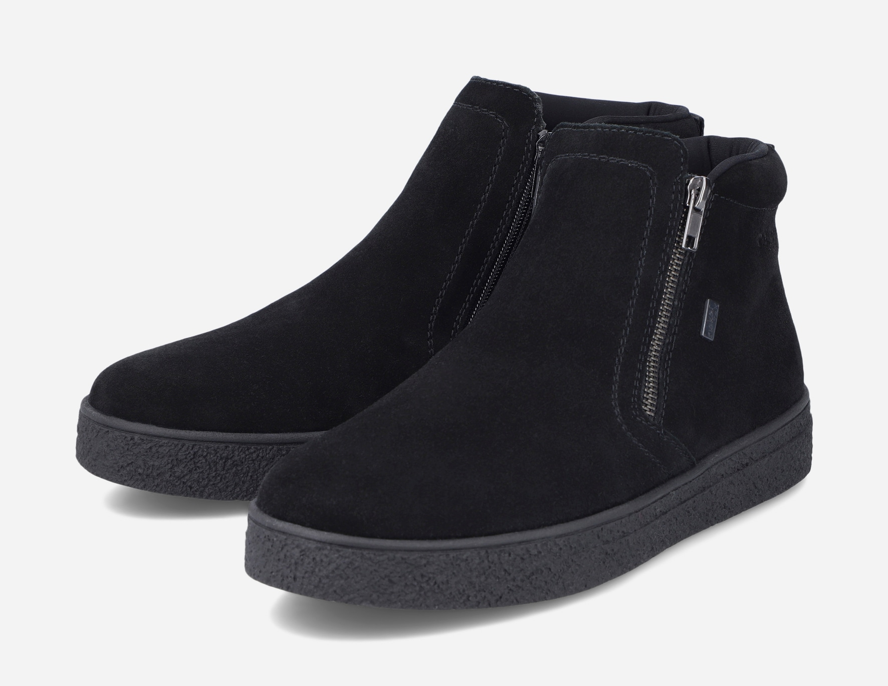 RIEKER, Varmforet boots med glidelås Sort