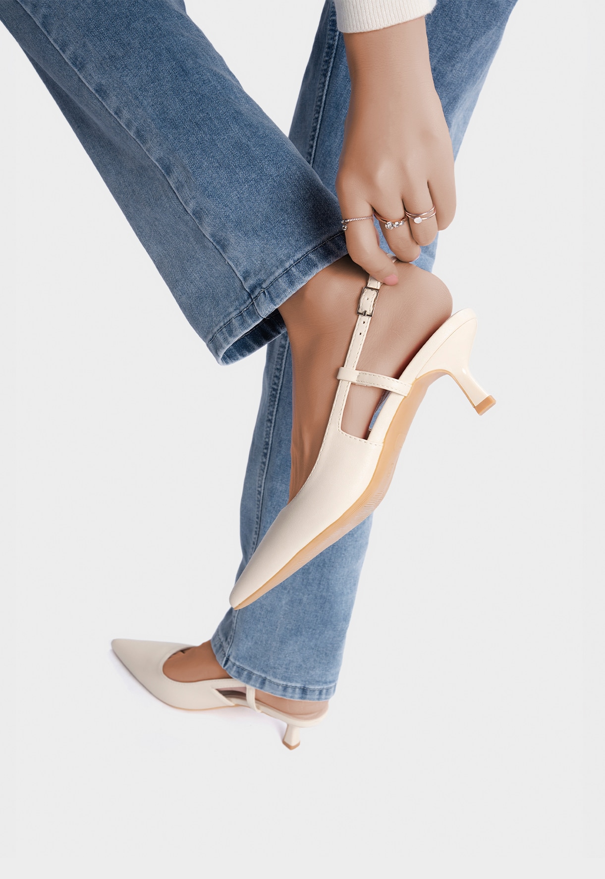 XIT, Pumps med slingback Beige